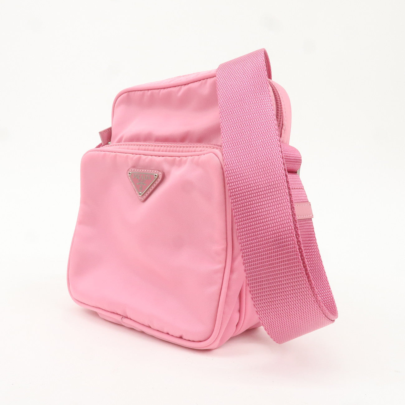 PRADA Nylon Leather Shoulder Bag Pouch Purse Pink BT0169