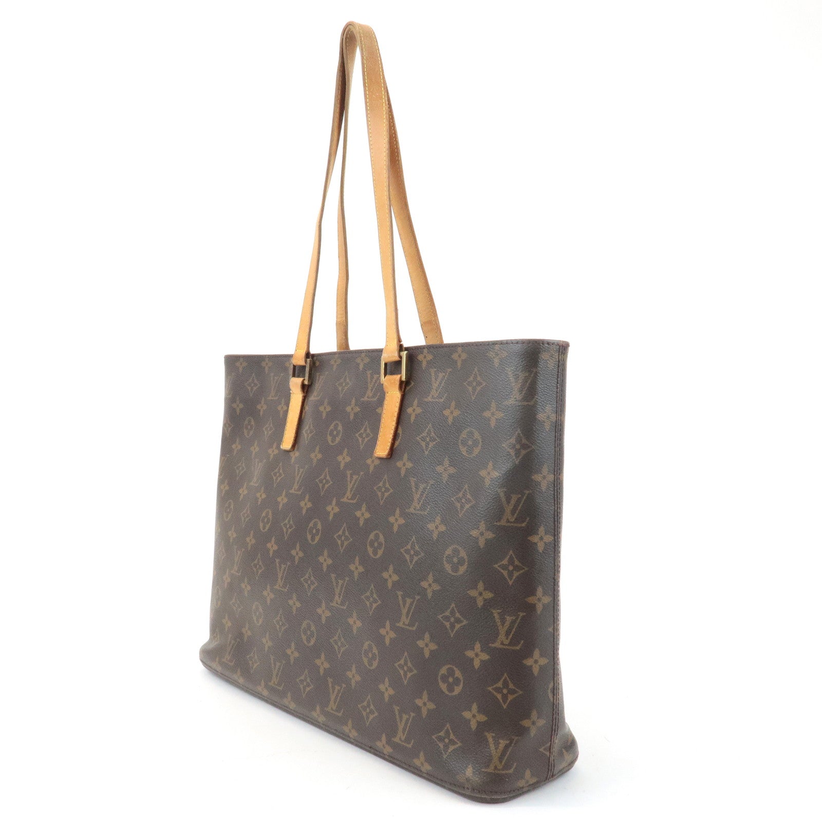 Louis Vuitton Monogram Luco Tote Bag Hand Bag Brown M51155 Used