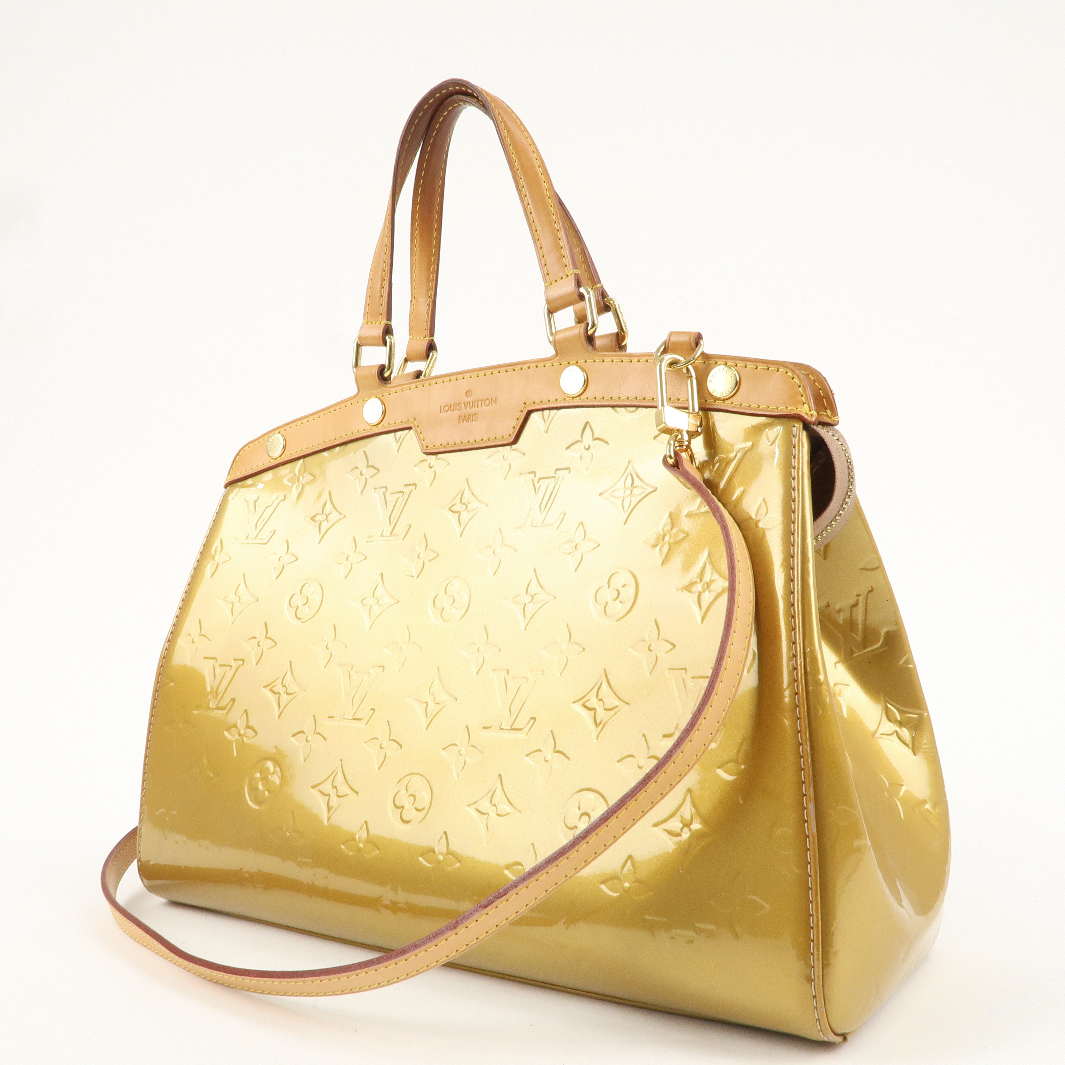 Louis Vuitton Monogram Vernis Blair MM Hand Bag M91755 Beige