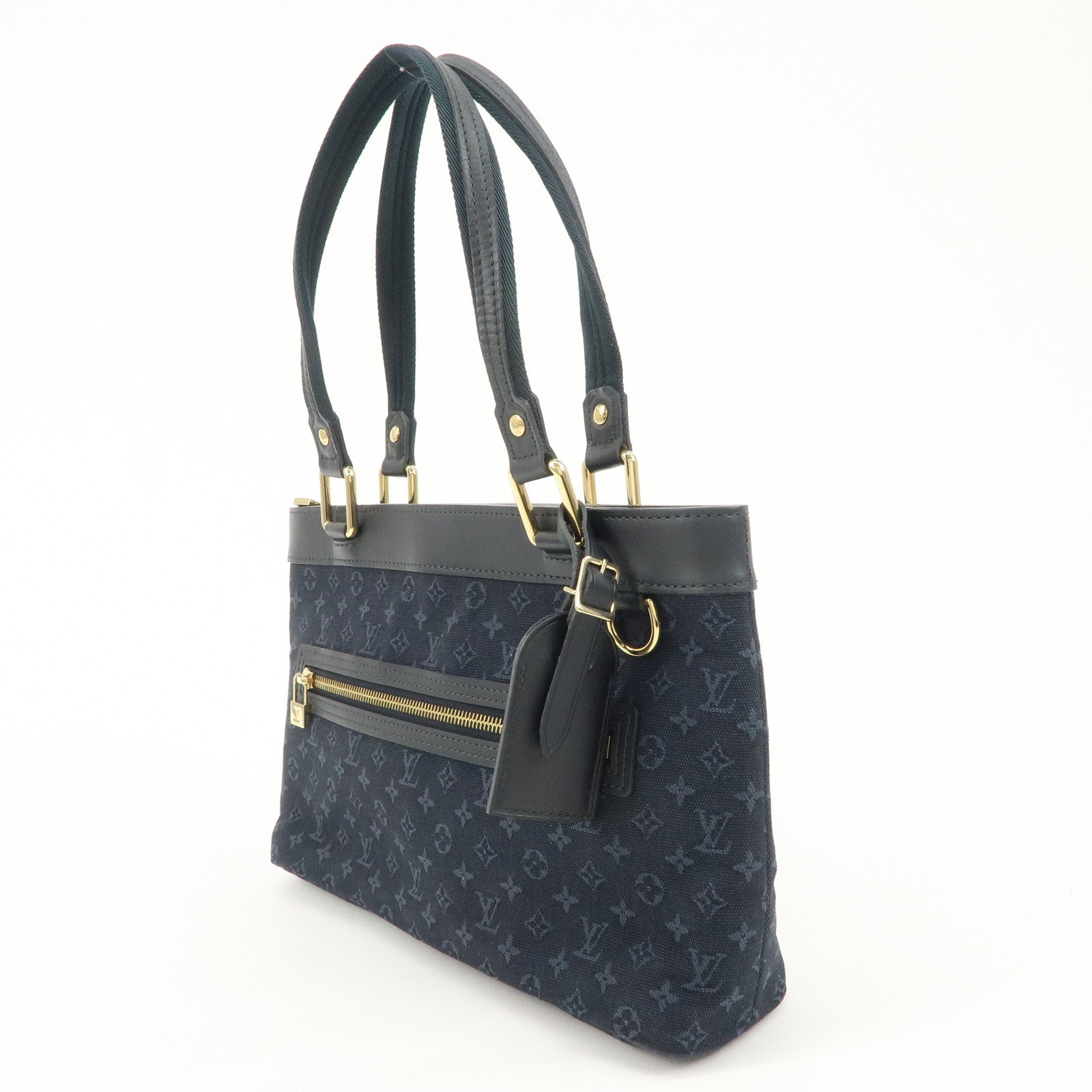 Louis Vuitton Monogram Mini Lucille PM Hand Bag TST Blue M92680 Used