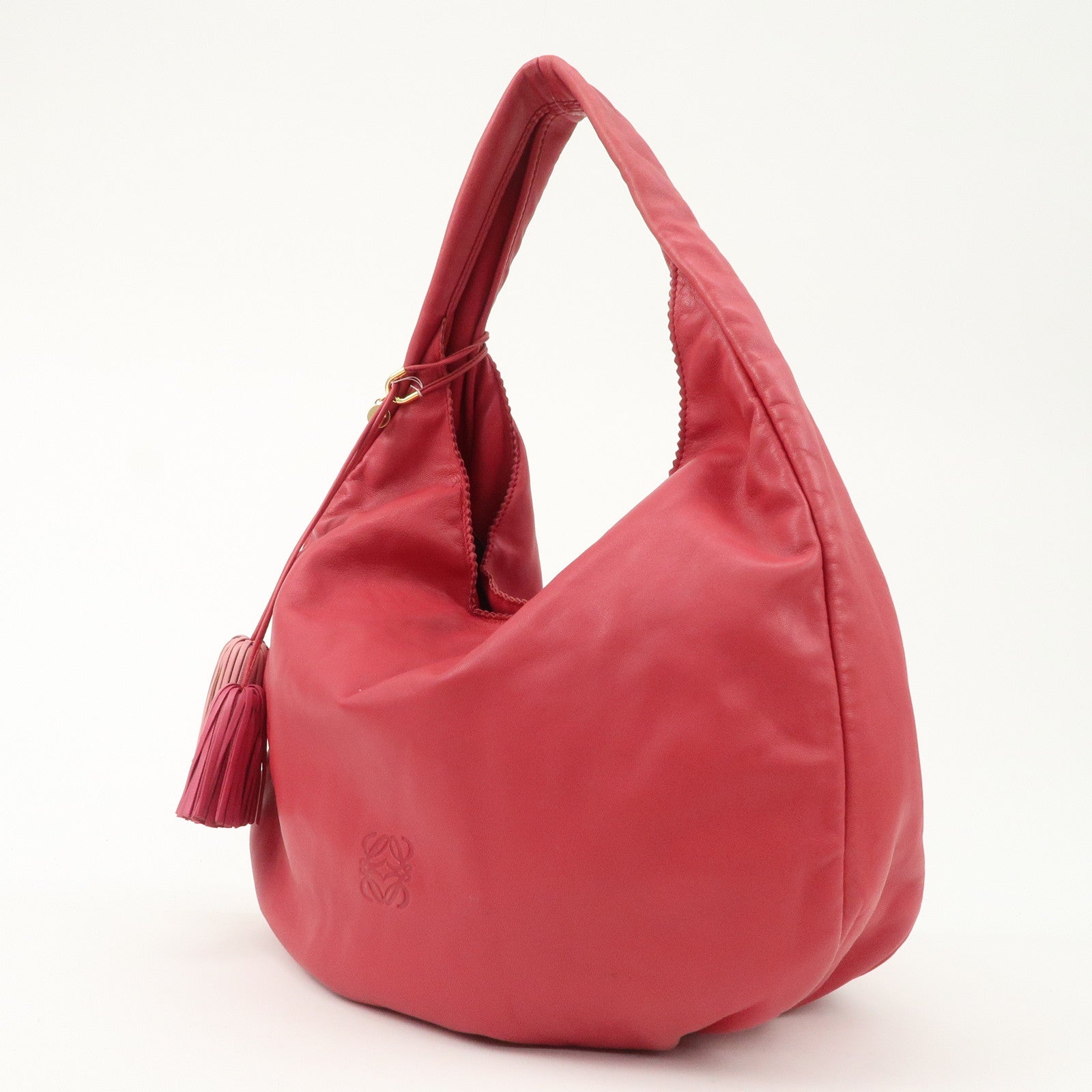 LOEWE Anagram Nappa Leather Viento One Shoulder Bag Pink