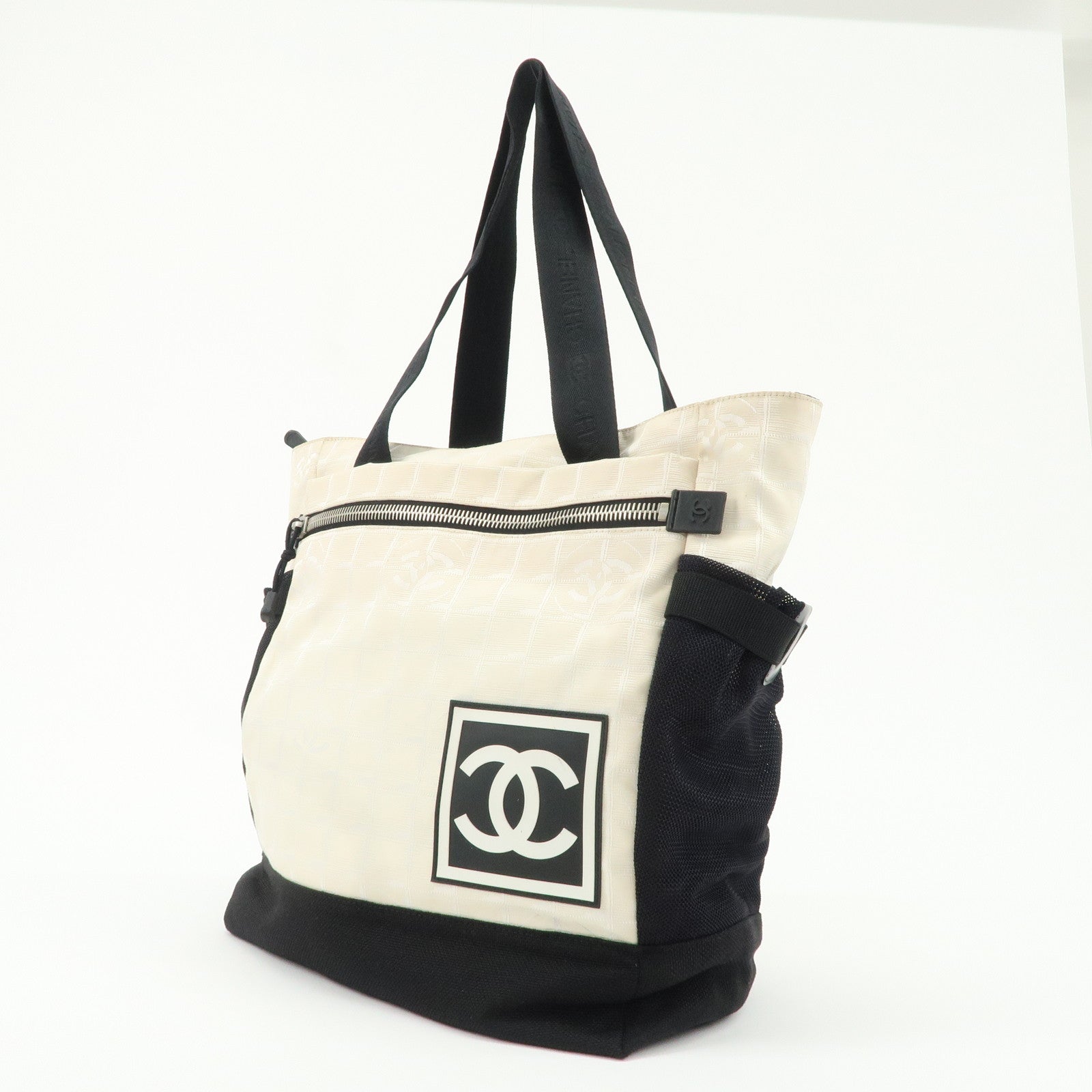 CHANEL Sport Canvas Nylon 2Way Bag Back Pack Tote Bag A22061 Used