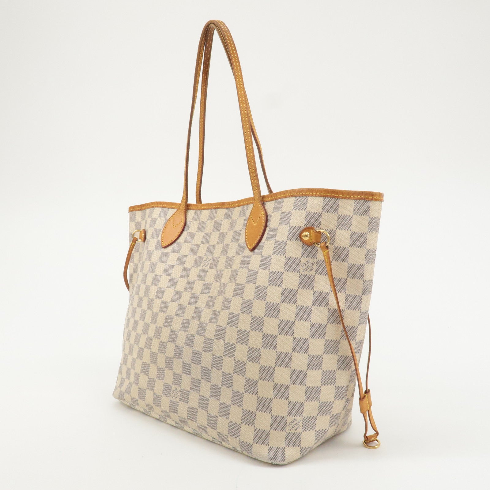 Louis Vuitton Damier Azur Neverfull MM Tote Bag Brown N51107