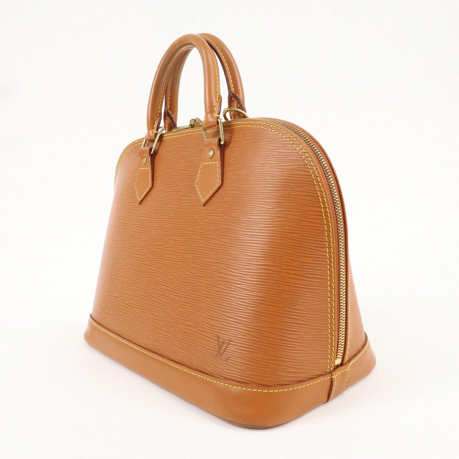 Louis Vuitton Epi Alma Hand Bag Zipang Gold M54148