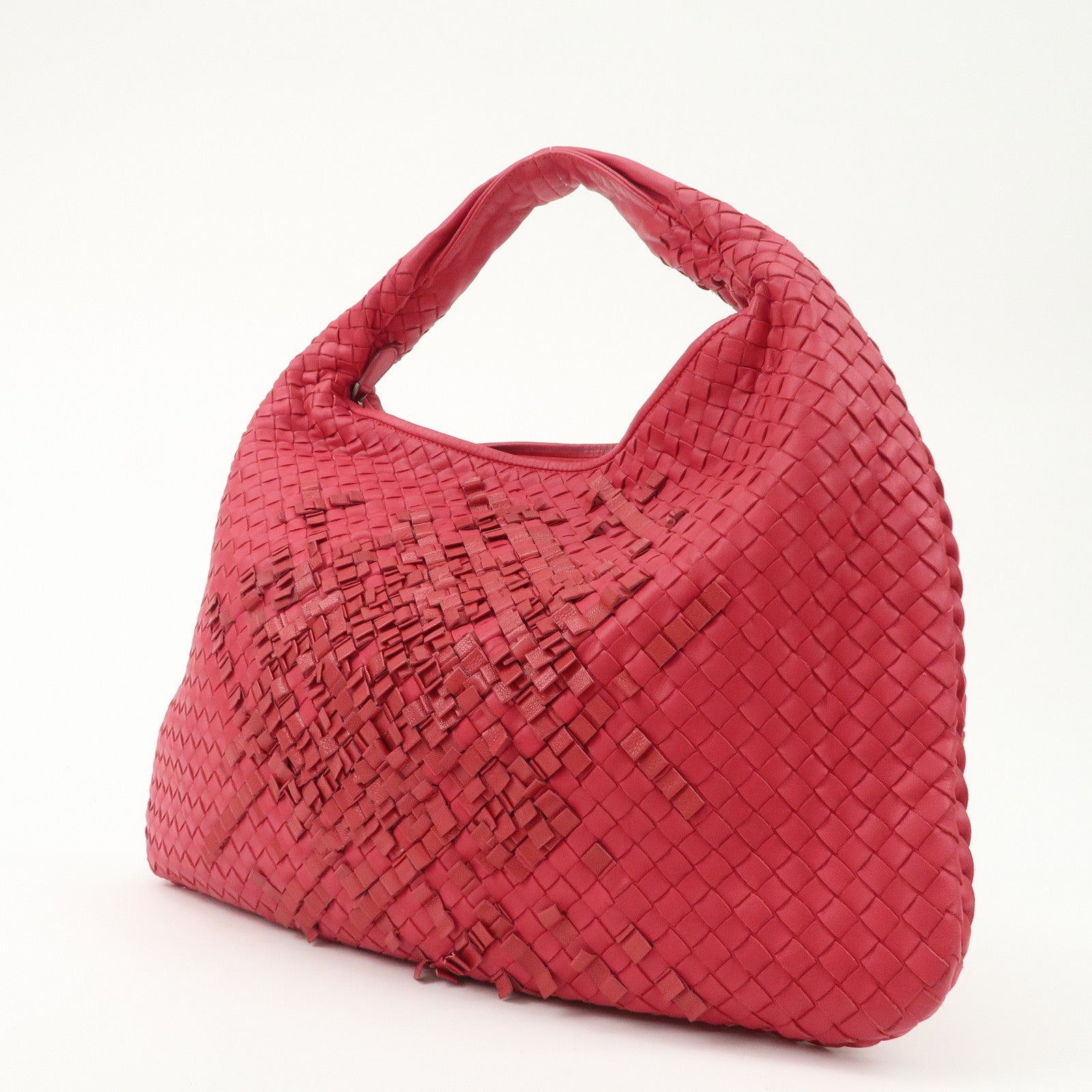 BOTTEGA VENETA Intrecciato Leather Shoulder Bag Red 115654