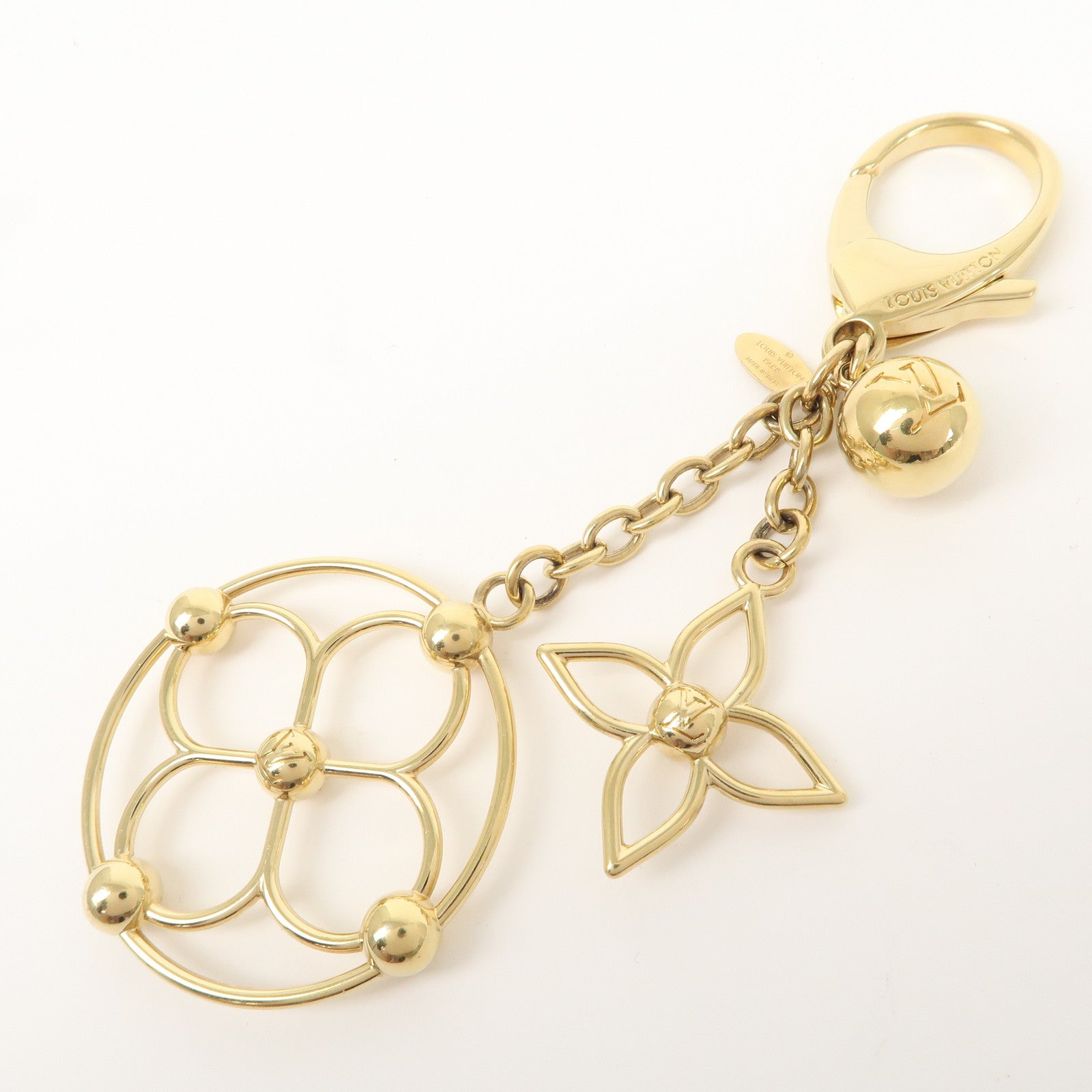 Louis Vuitton Bloomy Key Chain Bag Charm Gold M67931