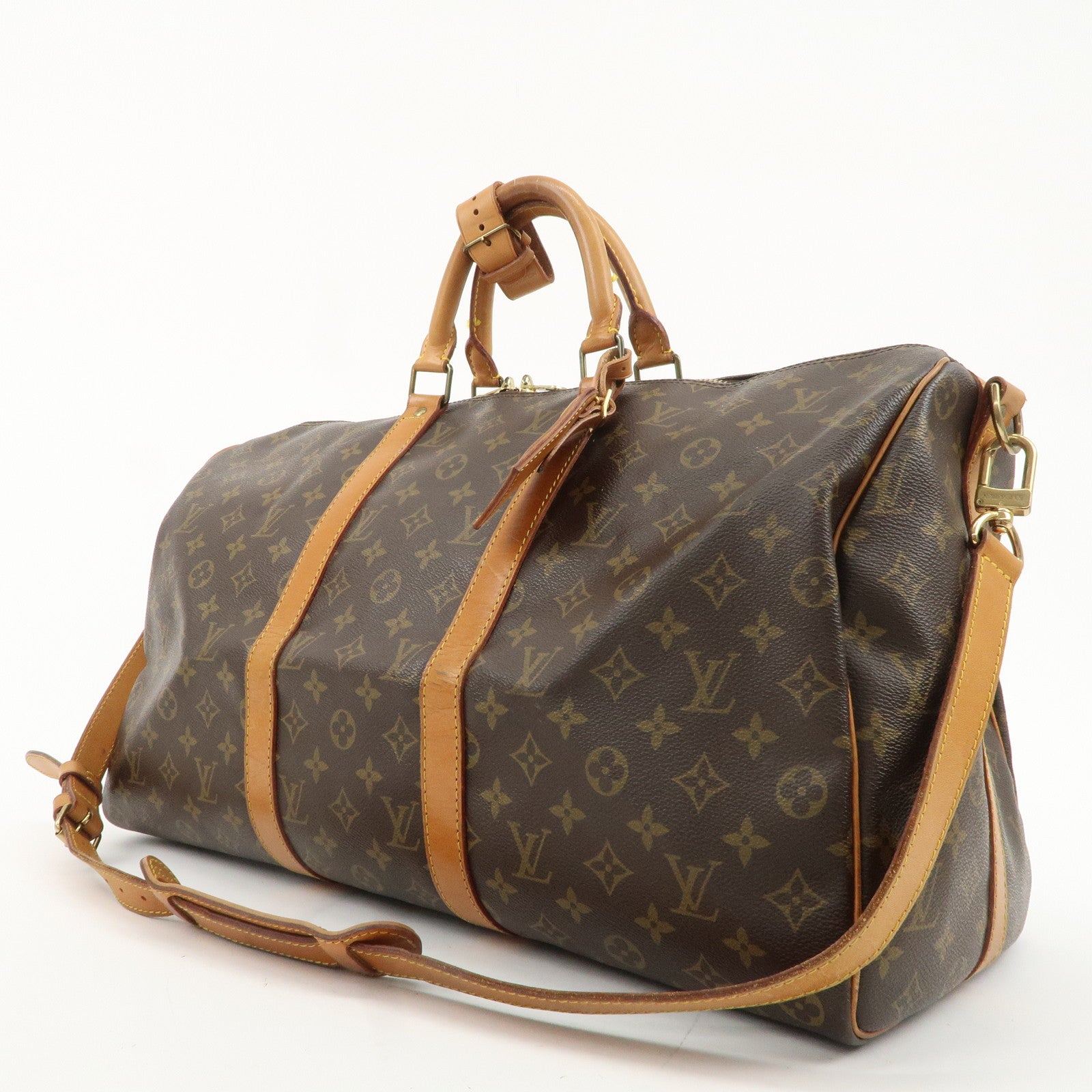 Louis Vuitton Monogram Keep All Bandouliere 50 Boston Bag M41416