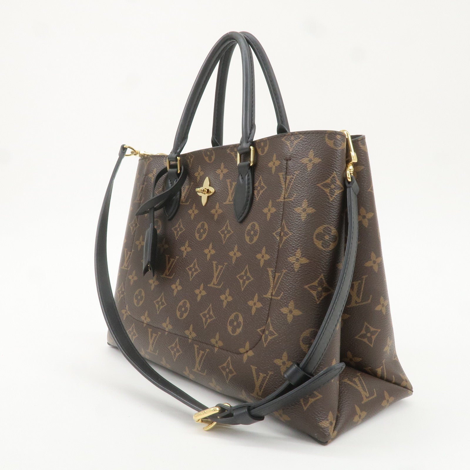 Louis Vuitton Monogram Flower Tote 2Way Hand Bag Noir M43550