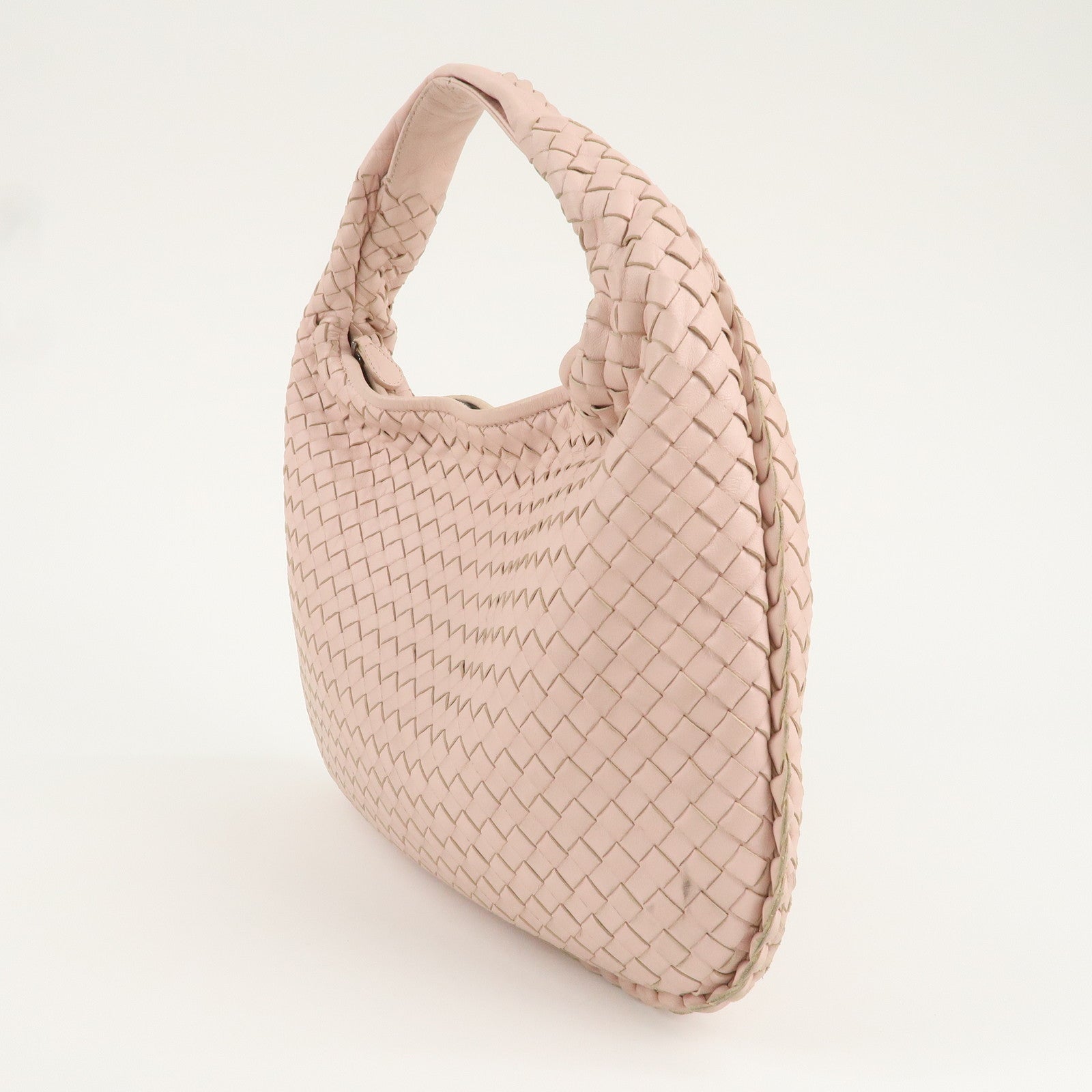 BOTTEGA VENETA Intrecciato Leather Shoulder Bag Pink 115653