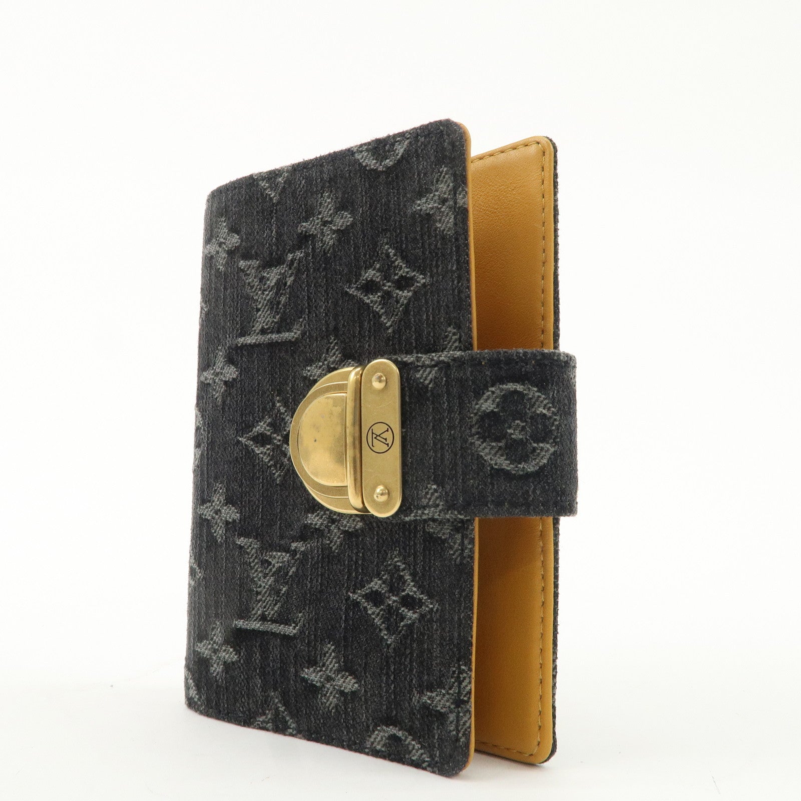 Authc Louis Vuitton Monogram Denim Agenda PM Planner Cover Noir R21038