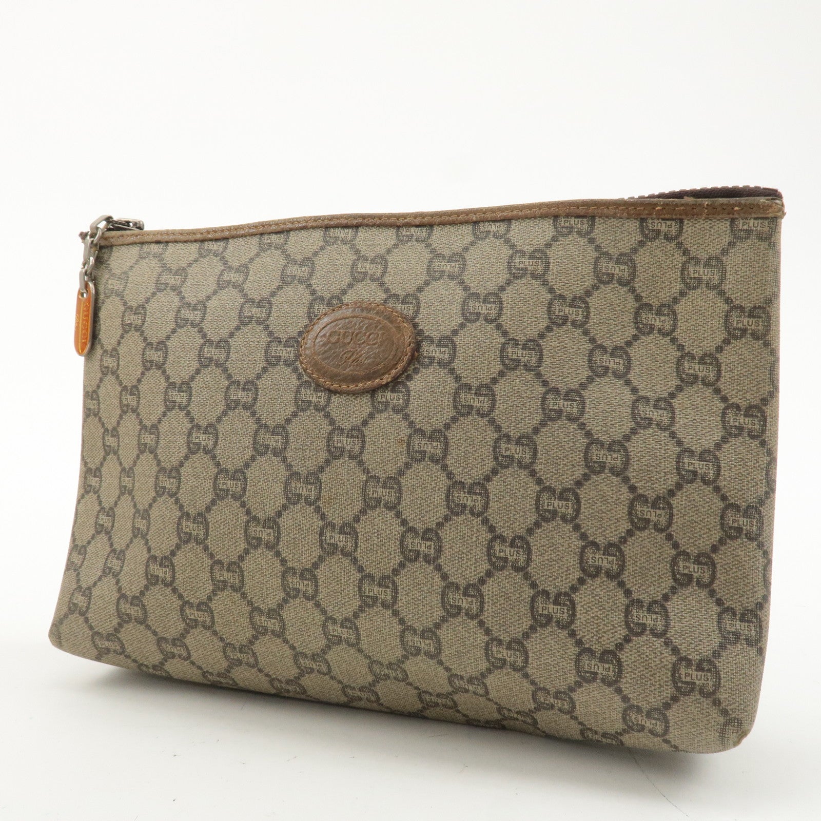 GUCCI GG Plus Set of 2 Old Gucci Clutch Bag Beige Brown