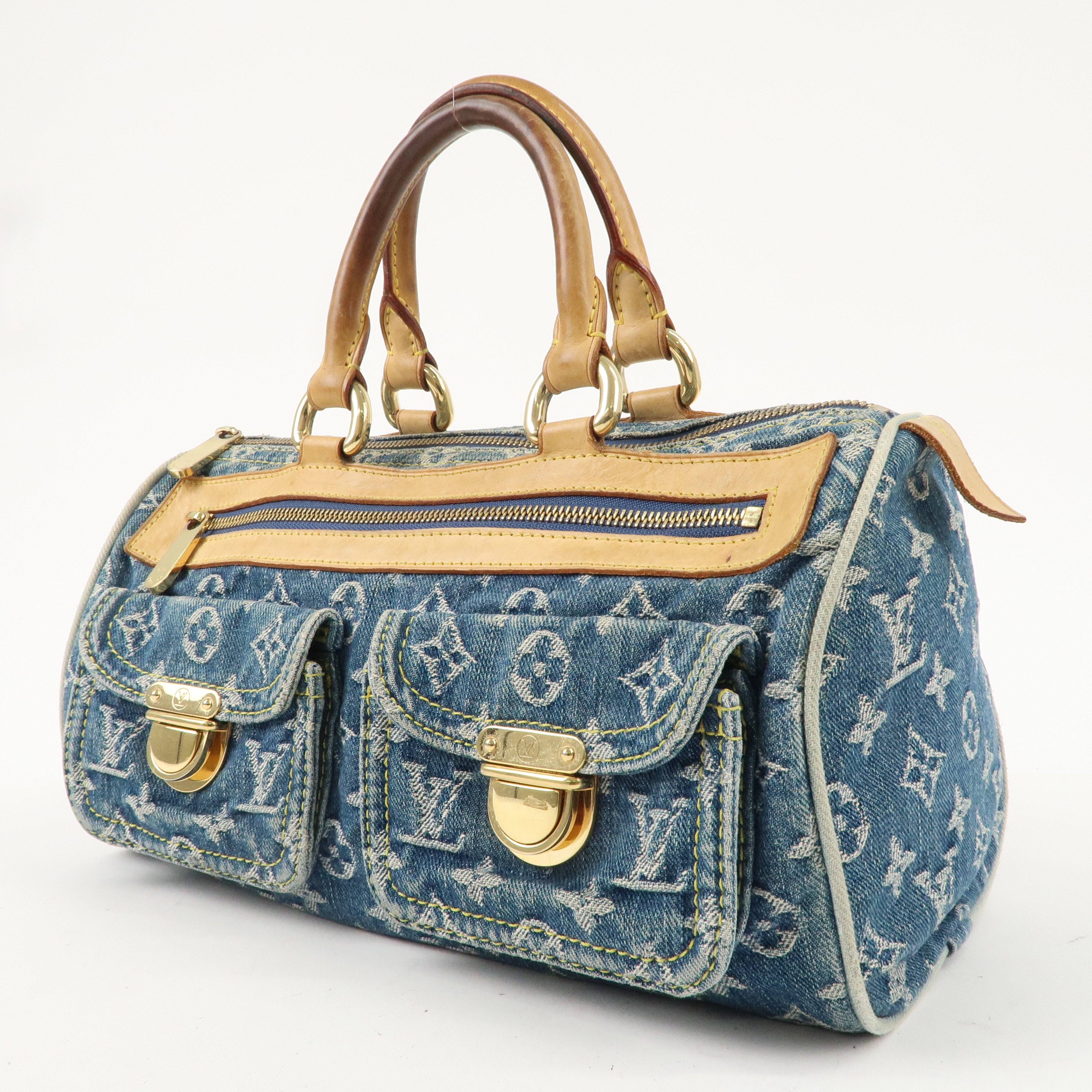 Louis Vuitton Monogram Denim Neo Speedy Boston Bag Blue M95019