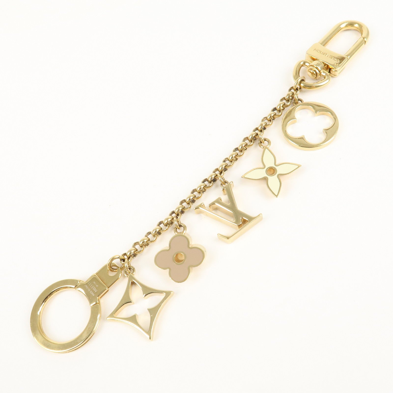 Louis Vuitton Fleur de Monogram LV Logo Bag Charm M65111 Used