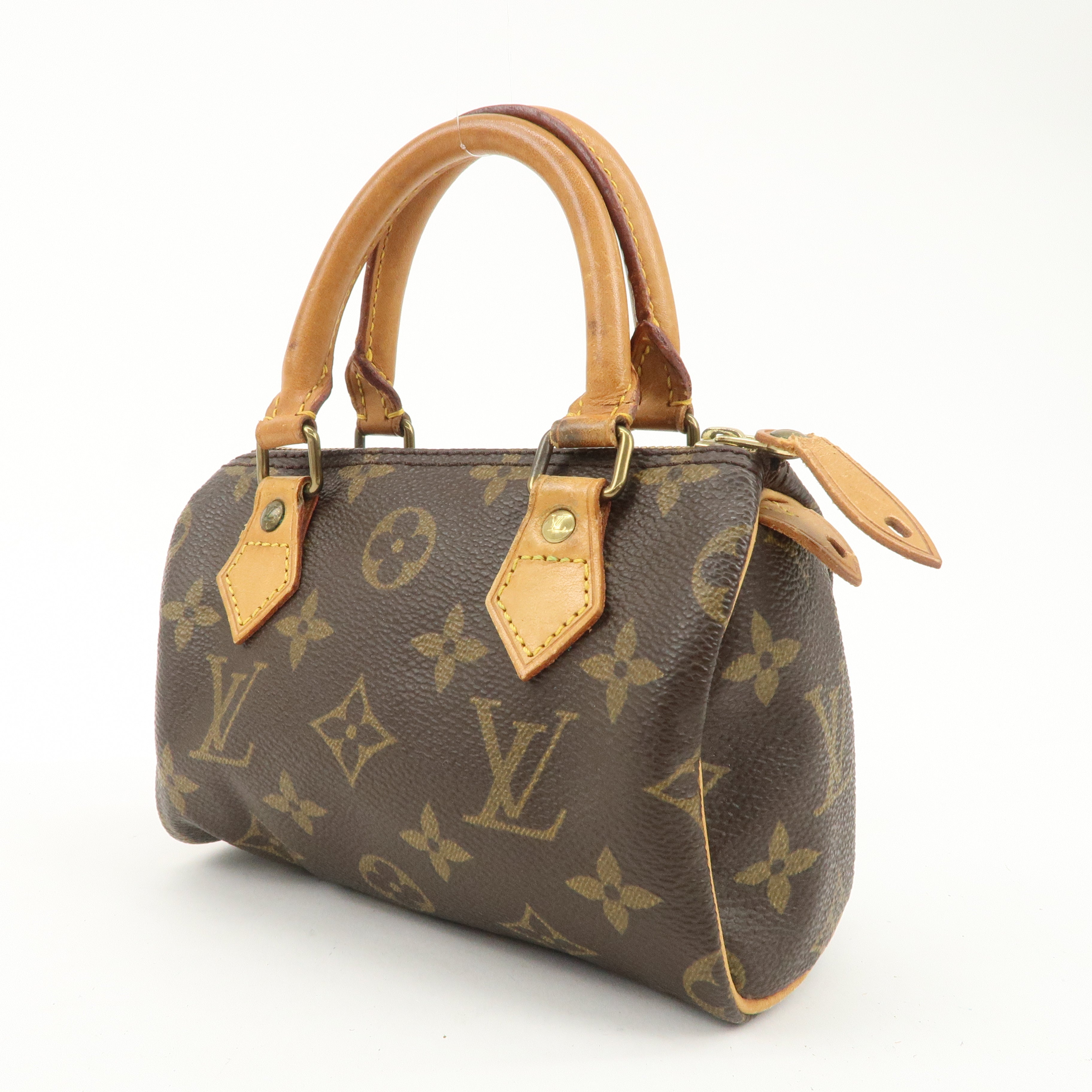 Louis Vuitton Monogram Mini Speedy Hand Bag Brown M41534 Used