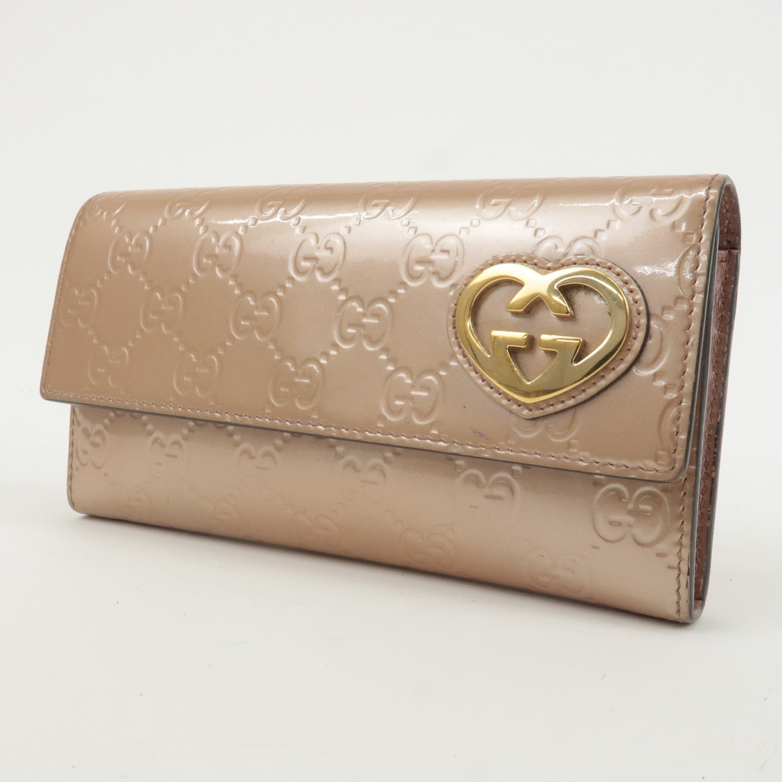 GUCCI Lovely Heart Guccissima Enamel Leather Wallet 251861.534563