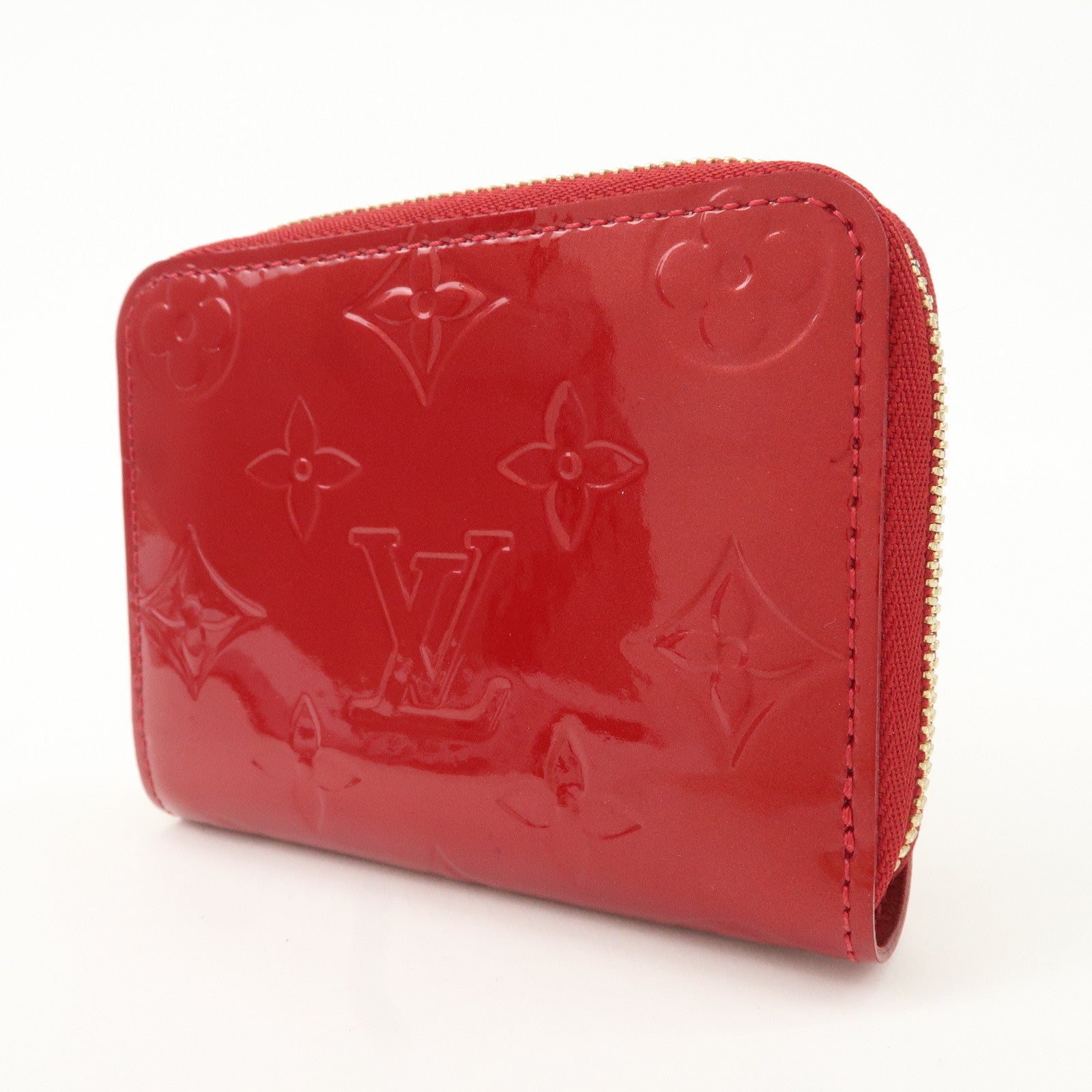 Louis Vuitton Monogram Vernis Zippy Coin Purse M93608 Red Used