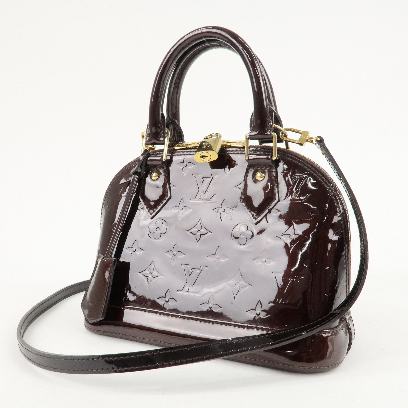 Louis Vuitton Monogram Vernis Alma BB Amarante Hand Bag M91678 Used