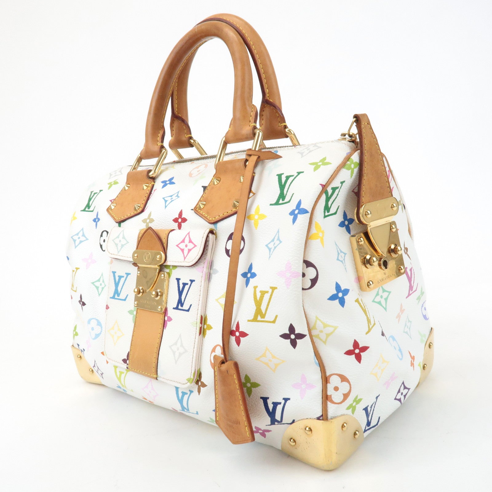 Louis Vuitton Monogram Multicolor Speedy 30 Hand Bag Blanc M92642