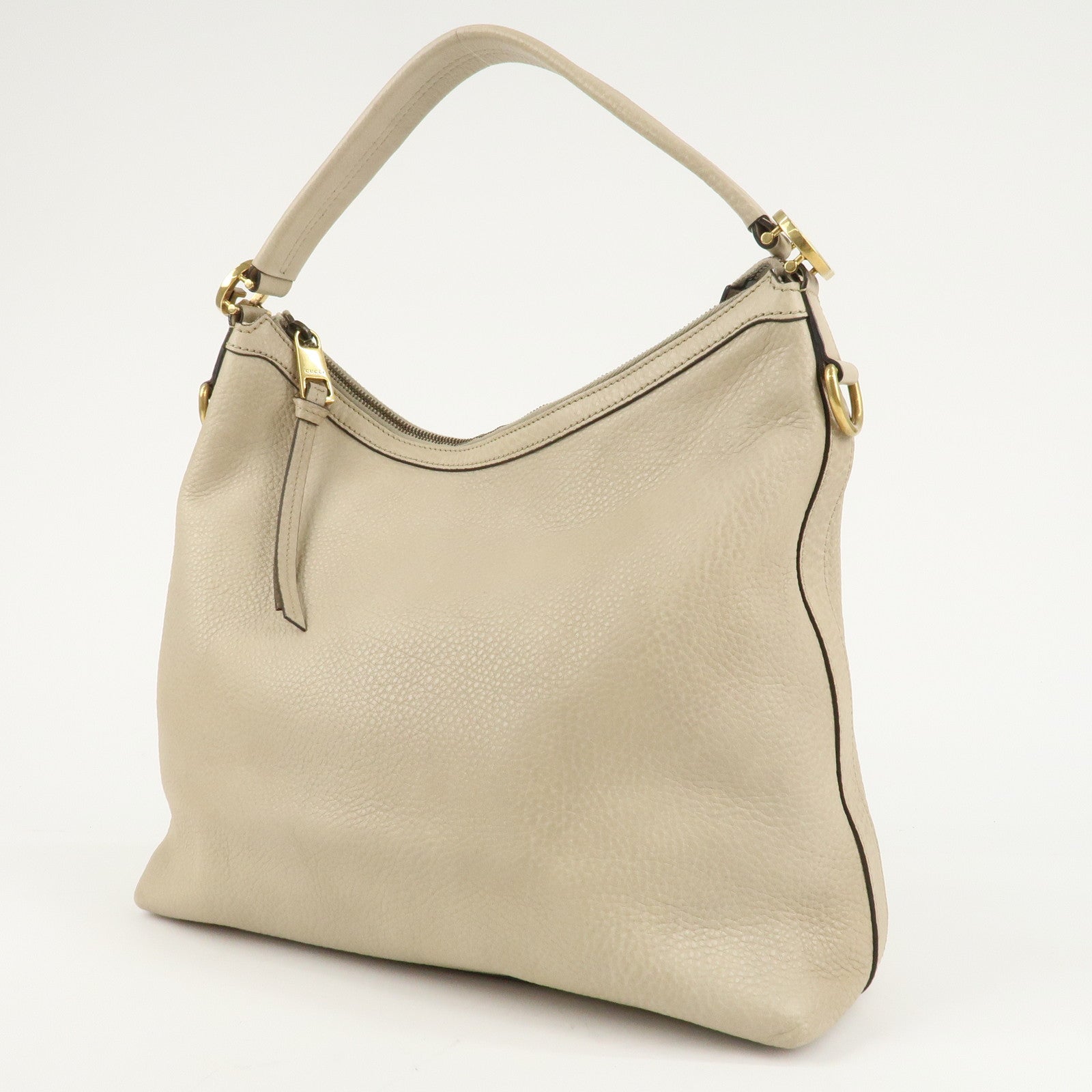 GUCCI Miss GG Leather Shoulder Bag Hand Bag Ivory 326514