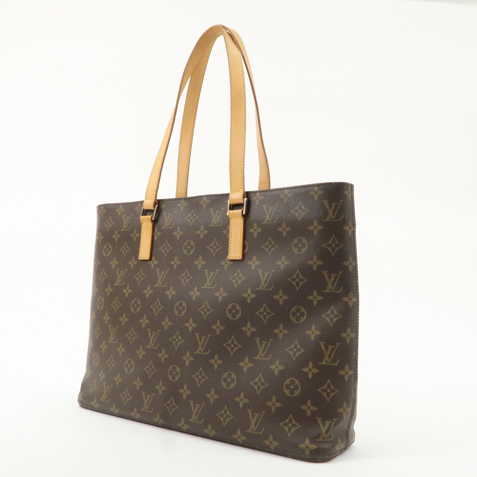 Louis Vuitton Monogram Luco Tote Bag Hand Bag Brown M51155 Used