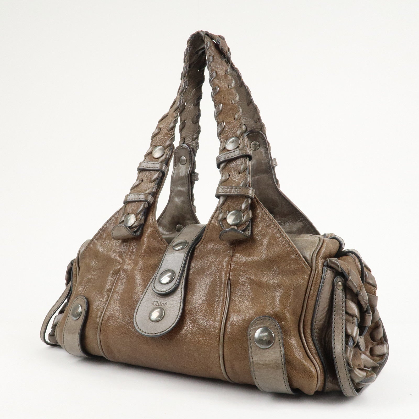 Chloe Leather Silverado Boston Bag Shoulder Bag Brown