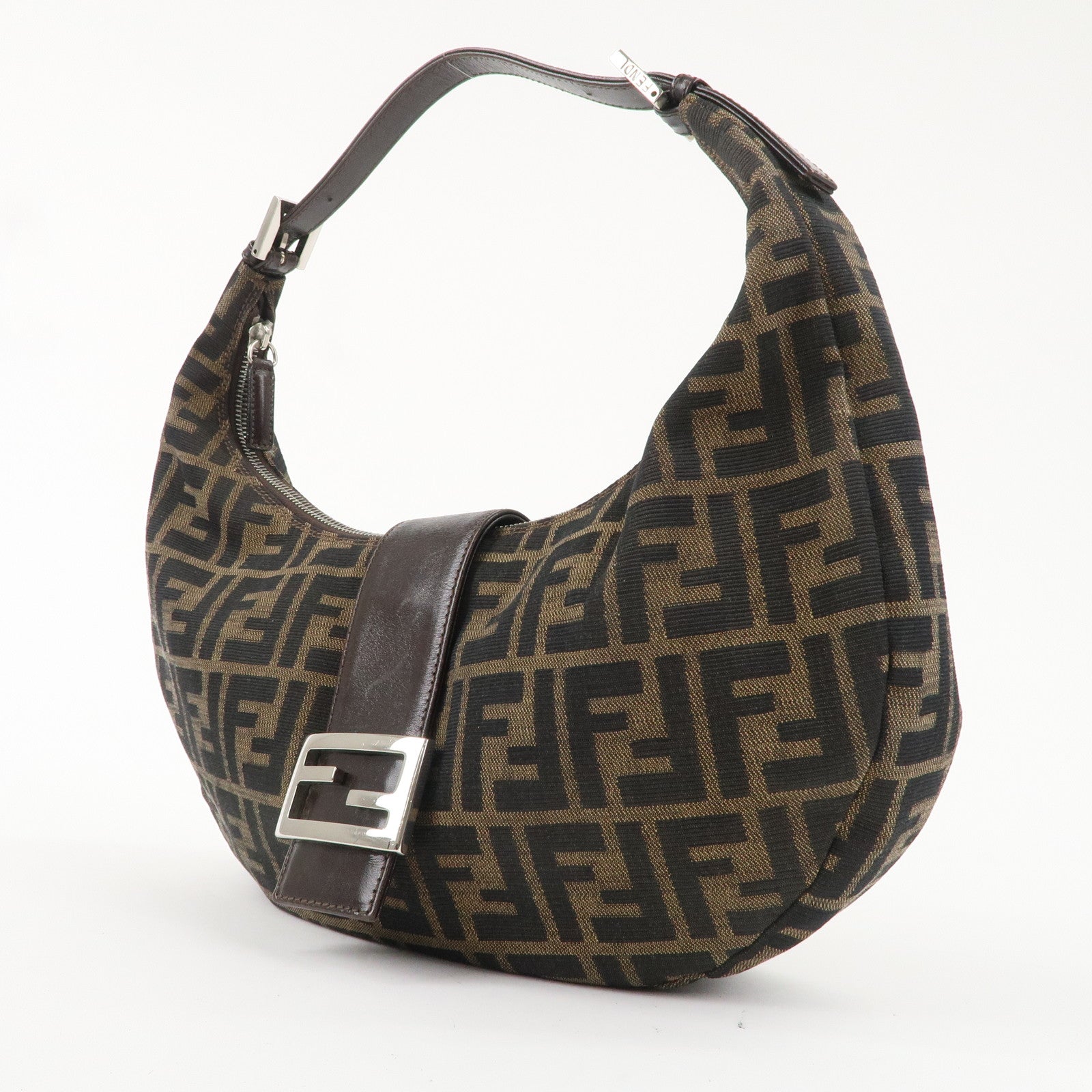 FENDI Zucca Canvas Leather One Shoulder Bag 916321001