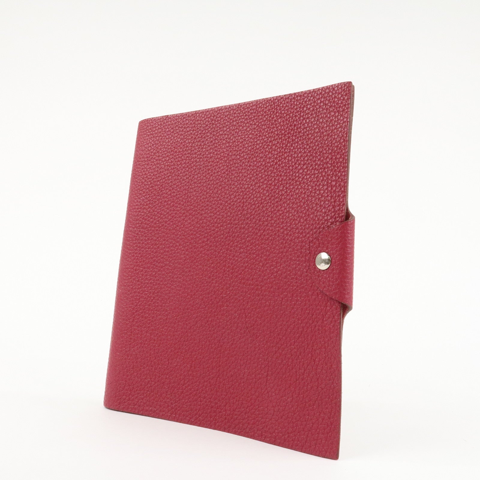 HERMES Togo Leather Ulysse MM □N Stamped Notebook Cover Ruby