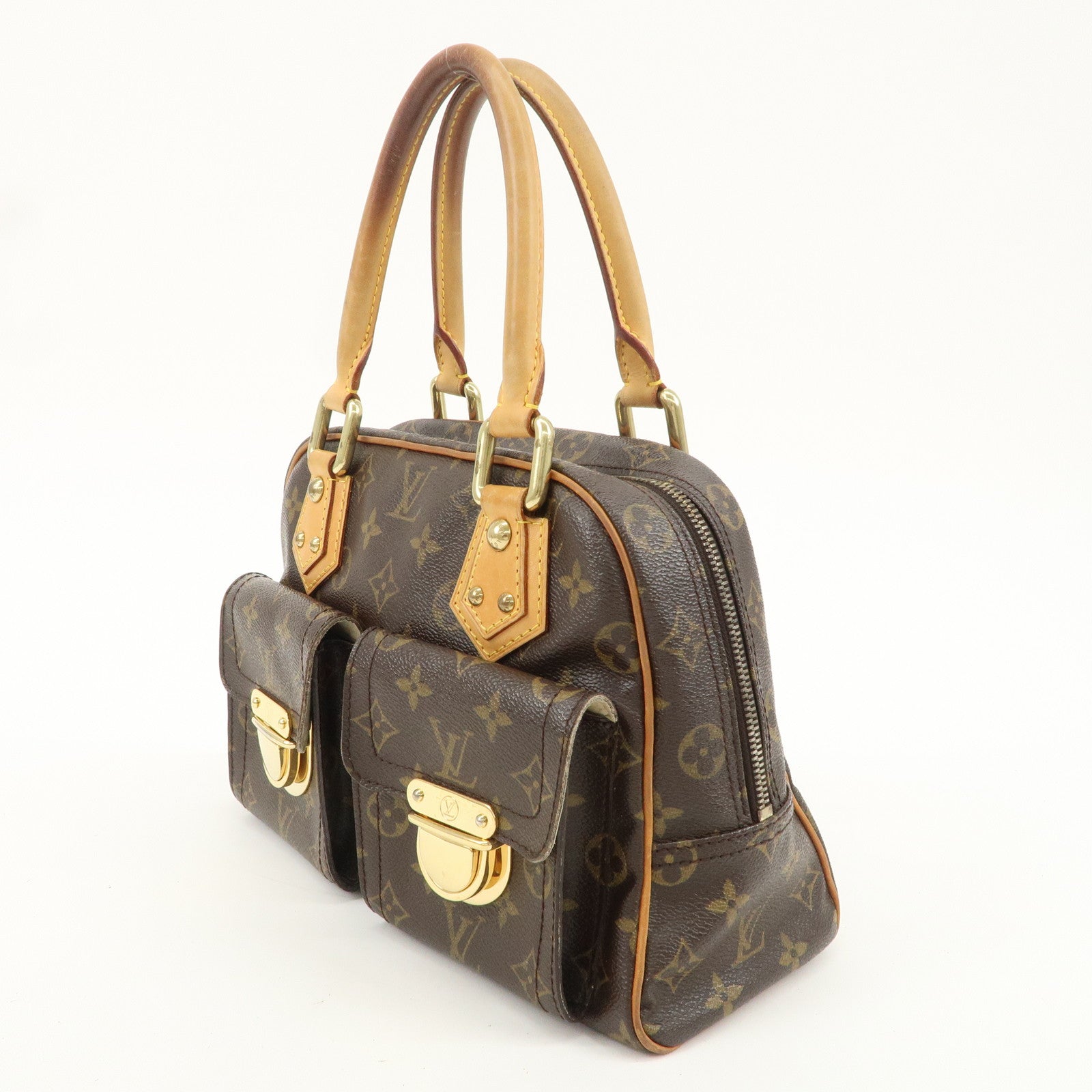 Louis Vuitton Monogram Manhattan PM Hand Bag Brown M40026