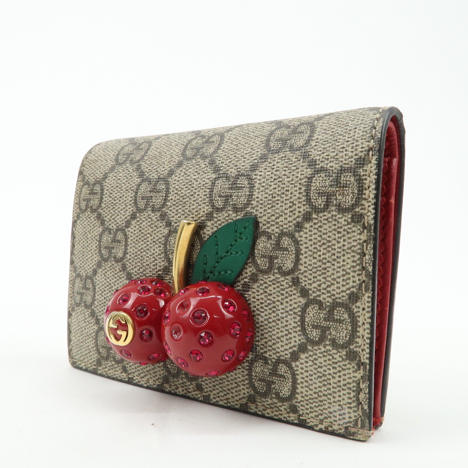 GUCCI Interlocking GG Supreme Plastic Card Case Wallet Cherry Used