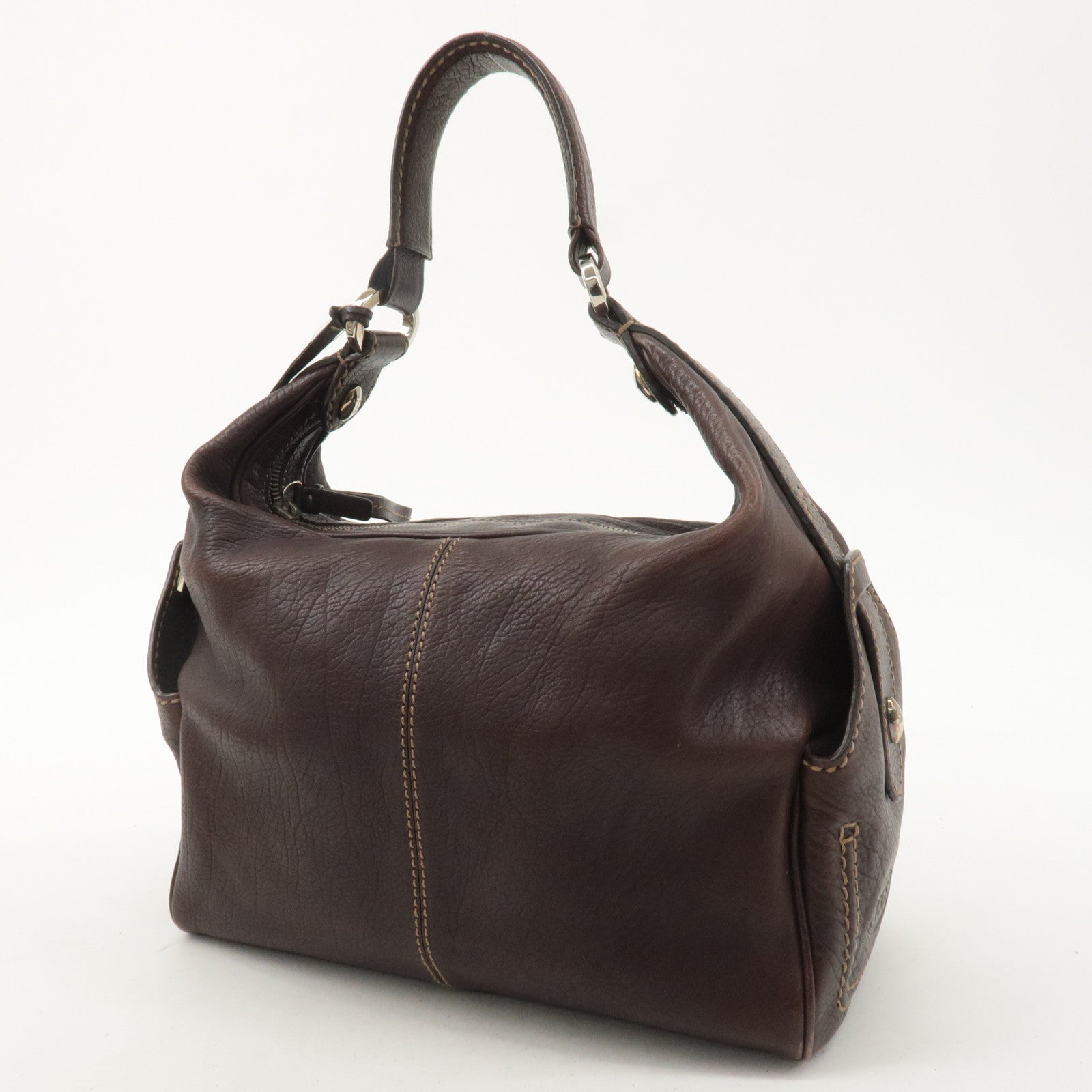 TOD’S Leather One-shoulder Bag Shoulder Bag Hand Bag Brown