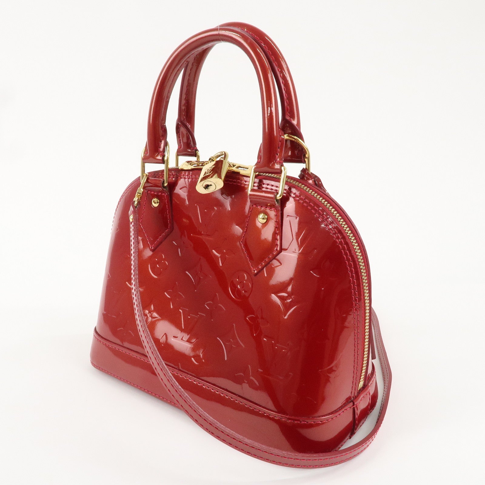 Louis Vuitton Monogram Vernis Alma BB 2Way Bag Red M91606