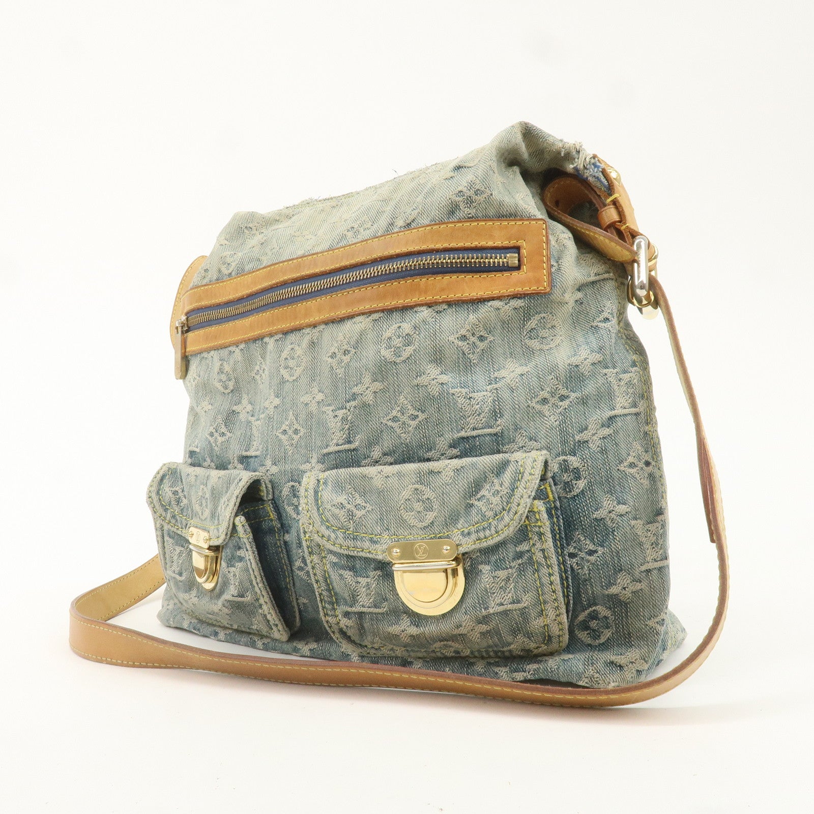 Louis Vuitton Monogram Denim Baggy GM Shoulder Bag M95048Used F/S