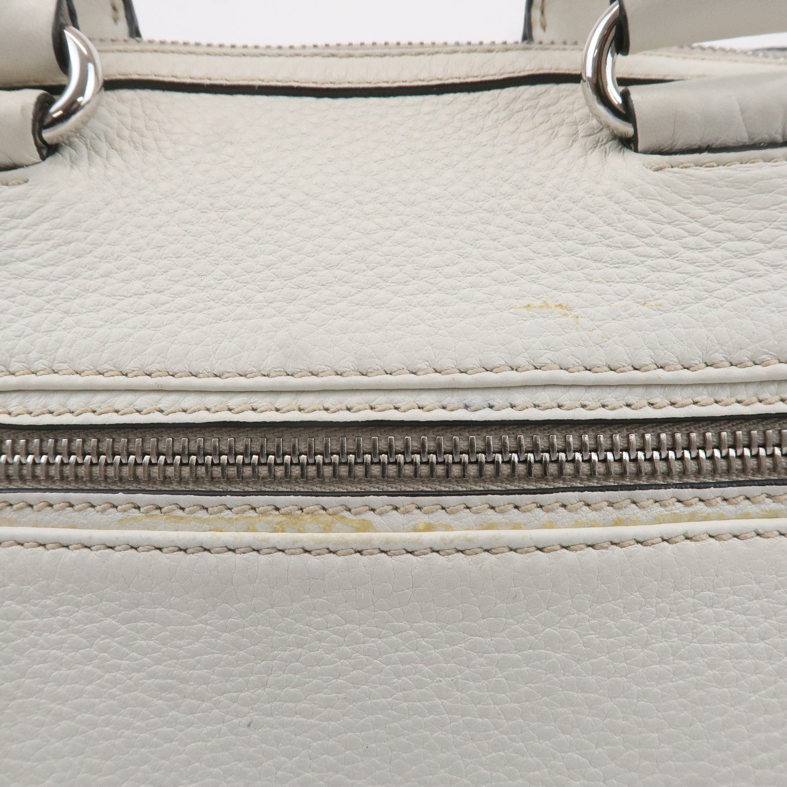 PRADA Leather Vitello Phenix 2WAY Bag Hand Bag White 1BB022