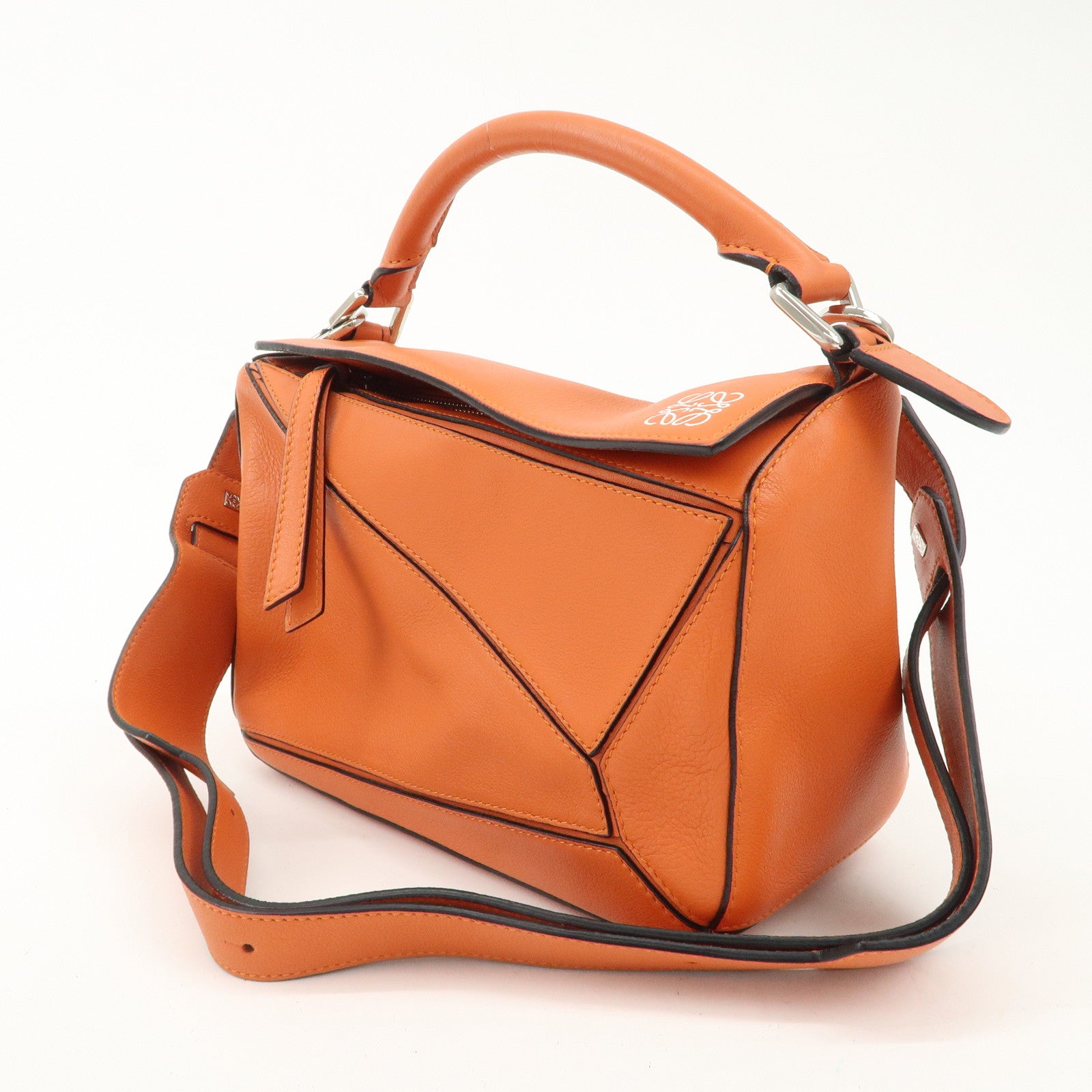 LOEWE Leather Puzzle Bag Small Hand Bag Orange