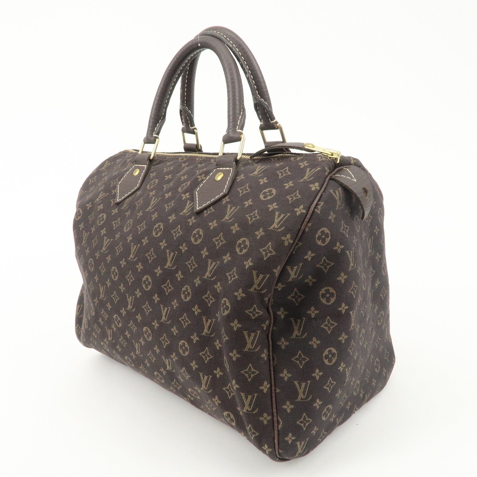 Louis Vuitton Monogram Mini Lin Speedy 30 Boston Bag Ebene M95224 Used