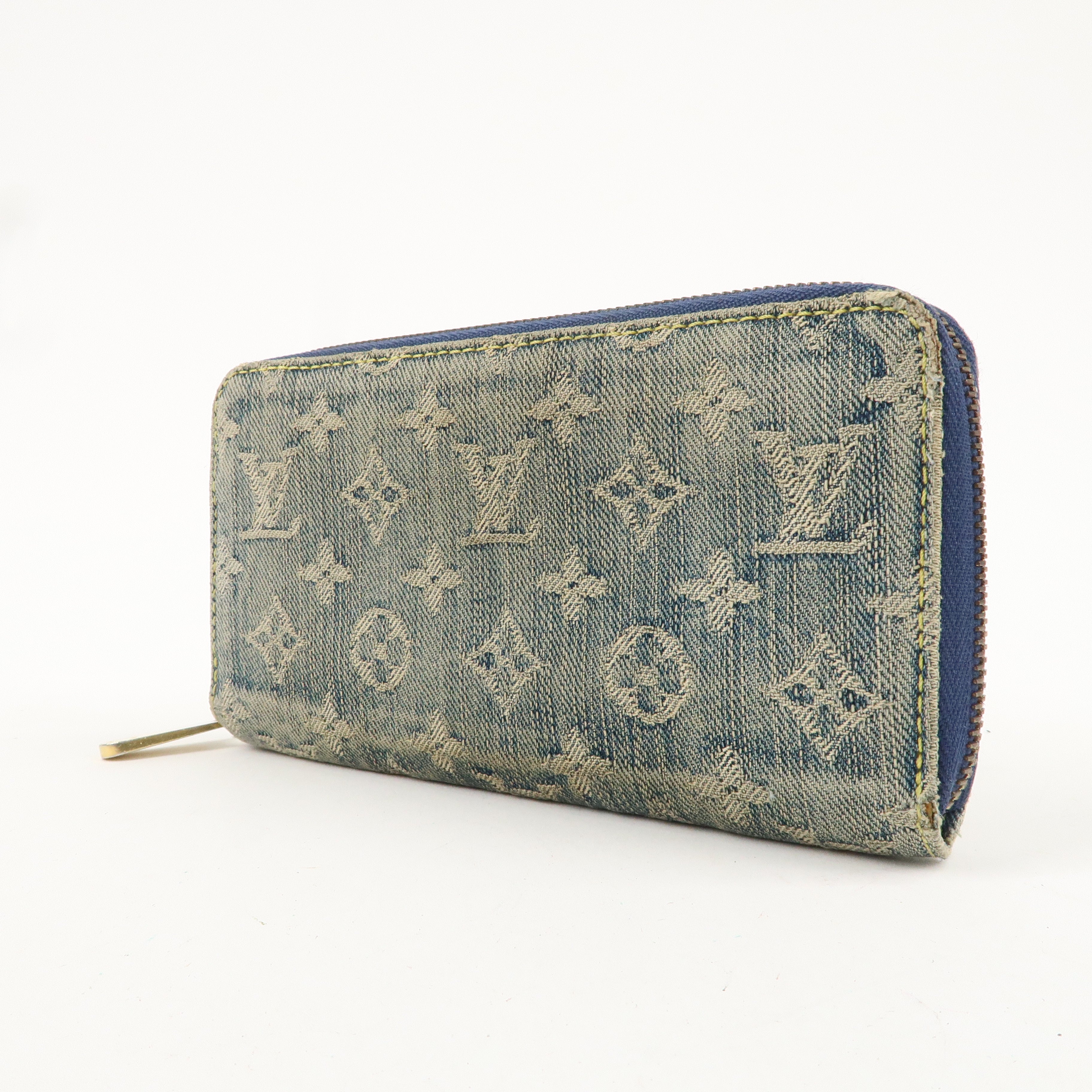 Louis Vuitton Monogram Denim Zippy Wallet M95341 Blue