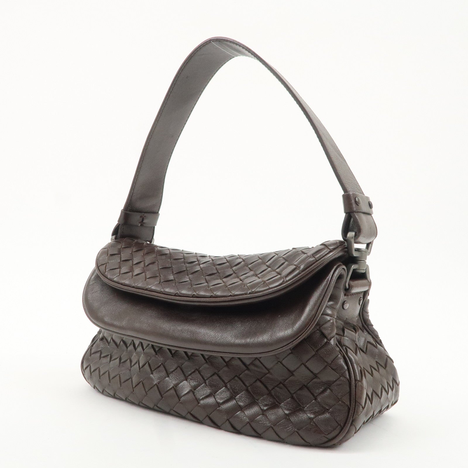 BOTTEGA VENETA Intrecciato Leather One-shoulder Bag Brown 142467