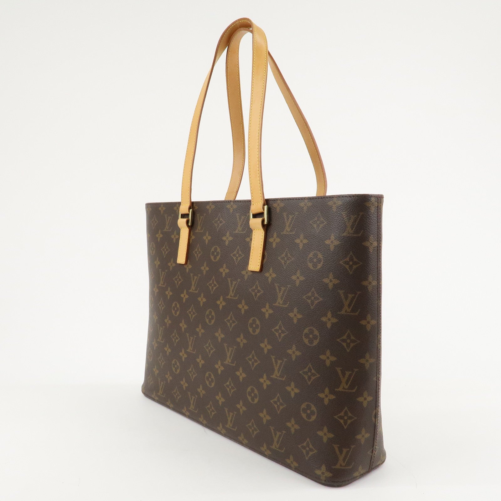 Louis Vuitton Monogram Luco Tote Bag Hand Bag Brown M51155 Used