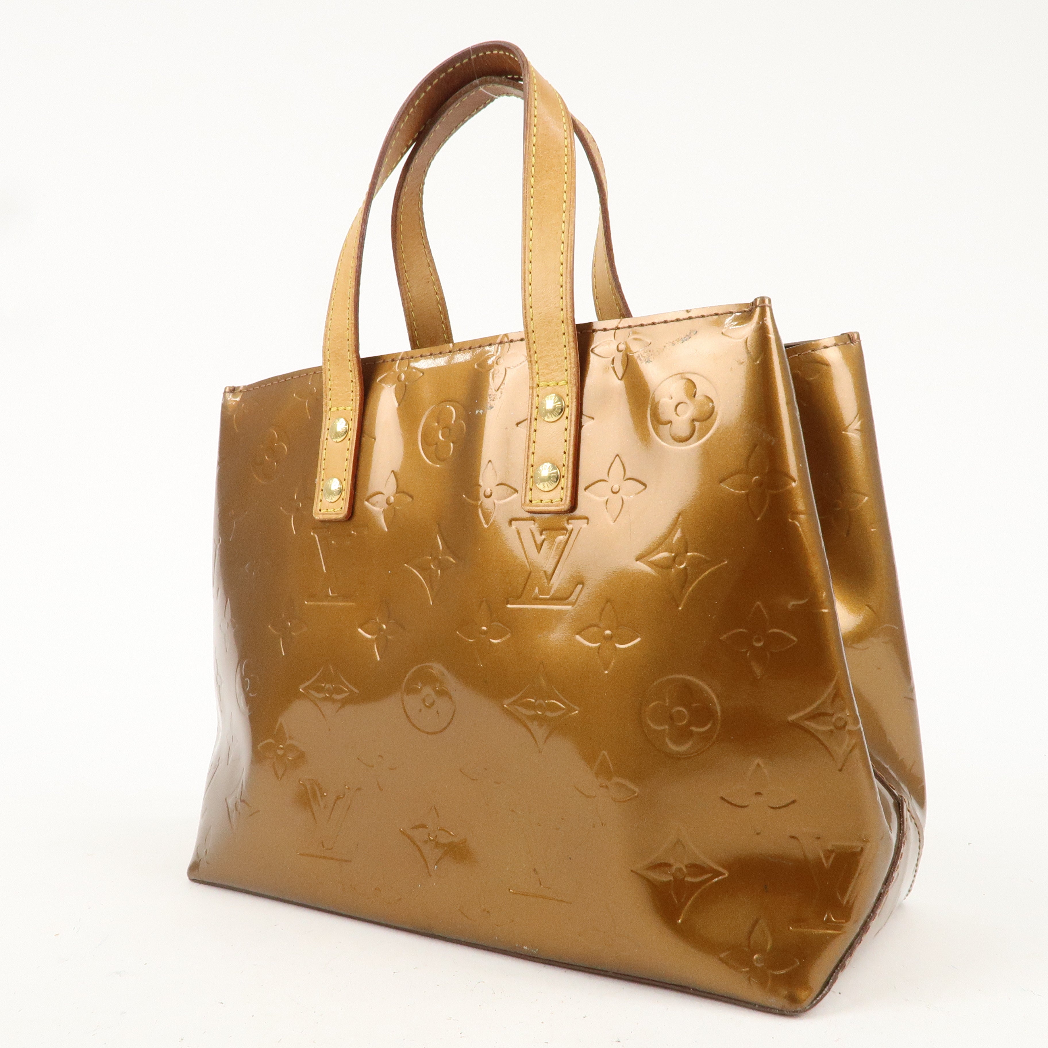 Louis Vuitton Monogram Vernis Lead PM Hand Bag Bronze M91088