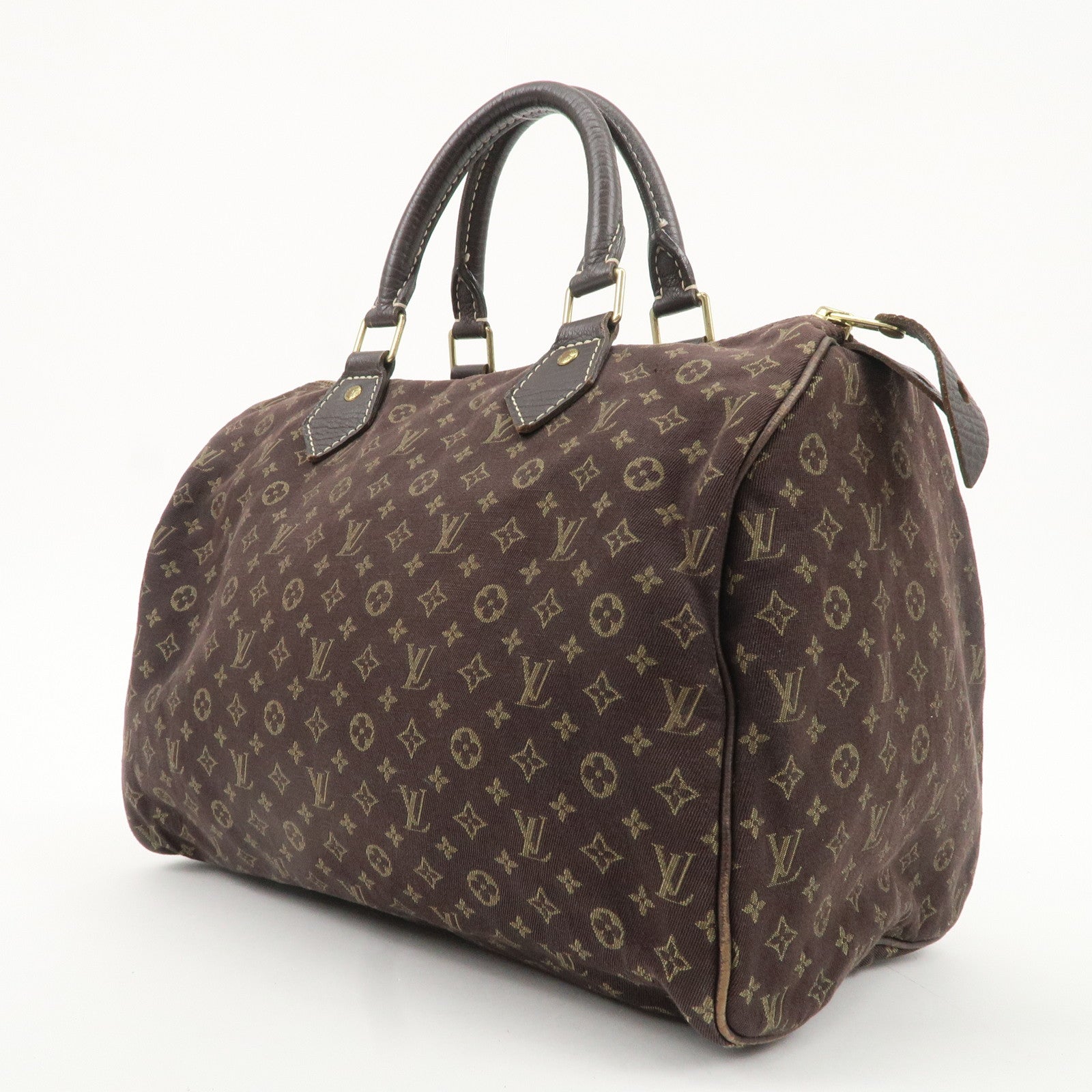 Louis Vuitton Monogram Mini Lin Speedy 30 Boston Bag Ebene M95224 Used