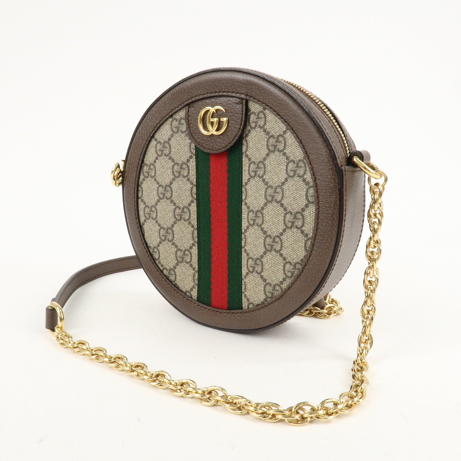 GUCCI Ophidia GG Supreme Leather Mini Chain Shoulder Bag 550618 Used