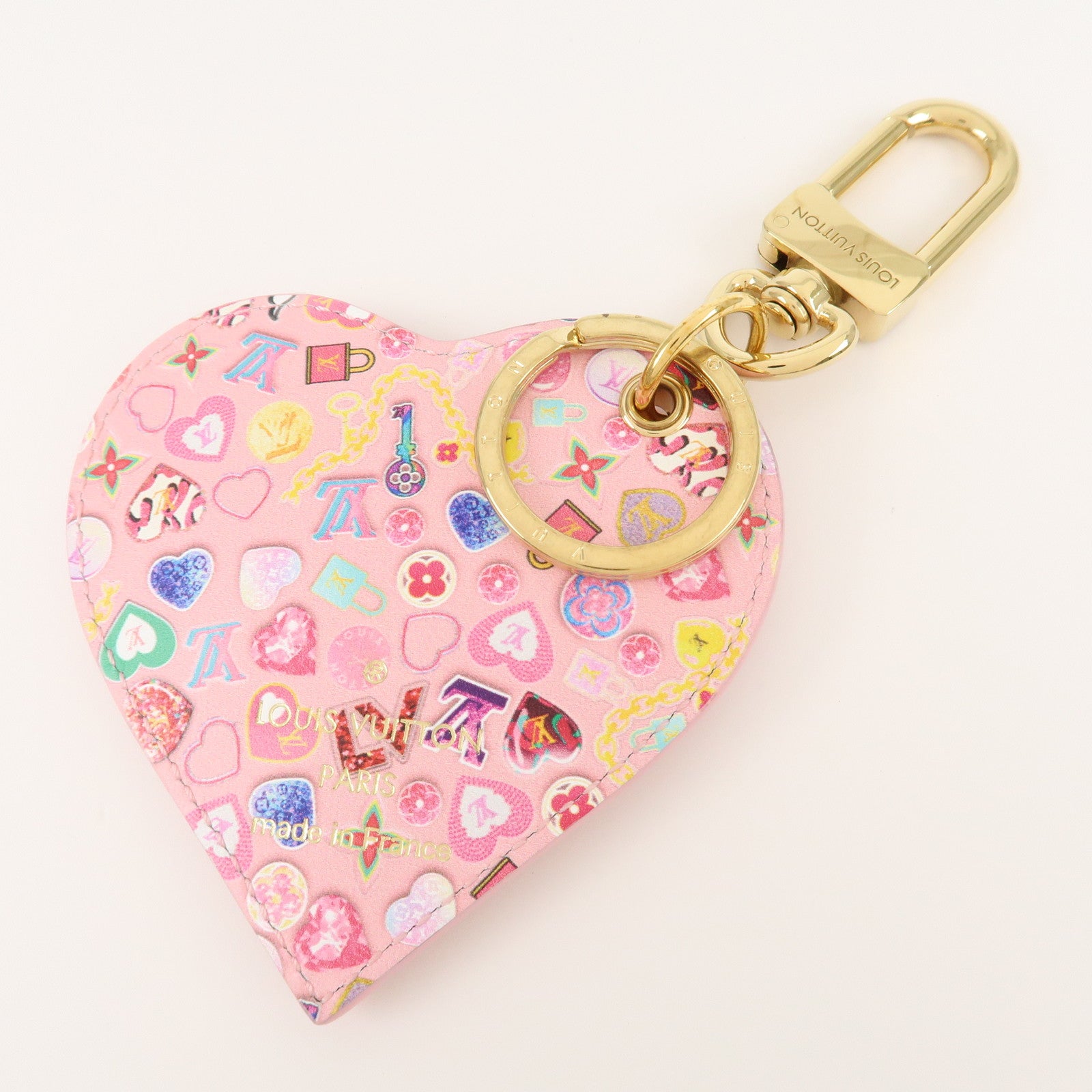 Louis Vuitton Monogram Vernis Porte Cles Love Lock Heart M01164 Used