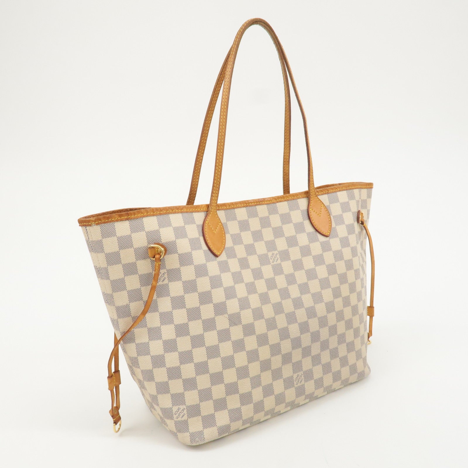 Louis Vuitton Damier Azur Neverfull MM Tote Bag Brown N51107