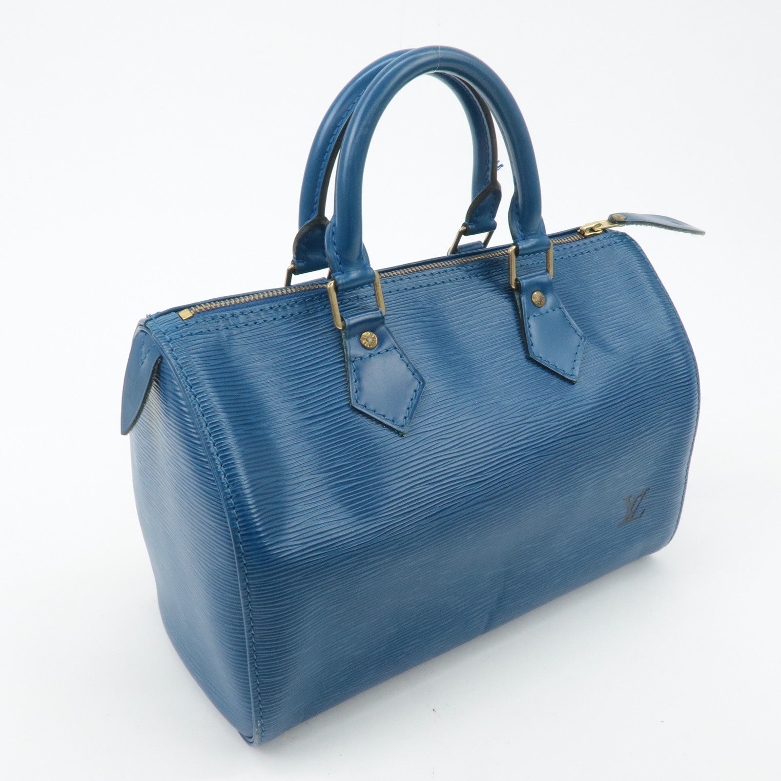 Louis Vuitton Epi Speedy 25 Hand Bag Boston Bag Blue M43015