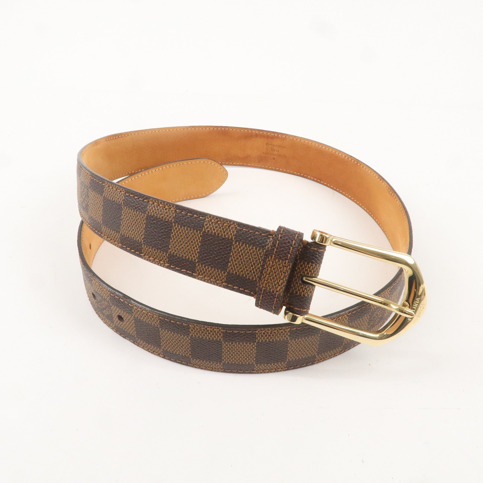 Louis Vuitton Damier Ebene Saint Tulle Riveted Belt 90/36 M6835