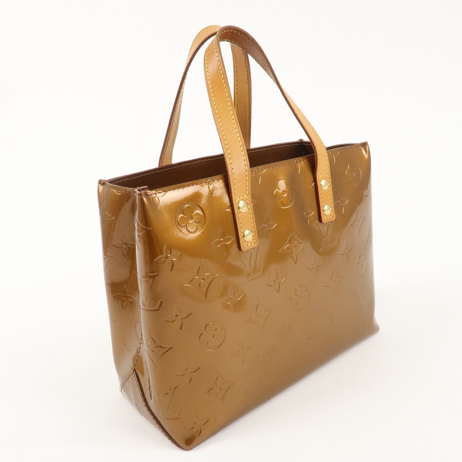 Louis Vuitton Monogram Vernis Lead PM Hand Bag Bronze M91088