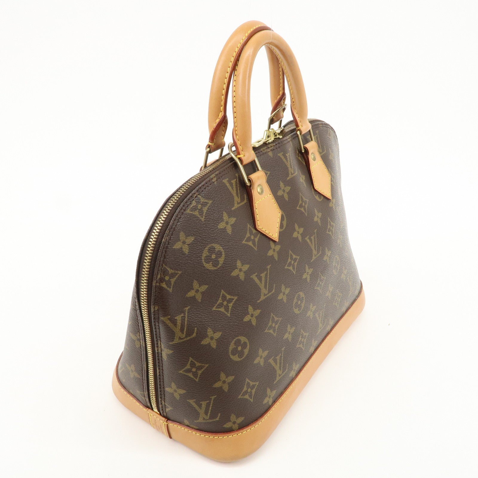 Louis Vuitton Monogram Alma Hand Bag Brown M51130 Used