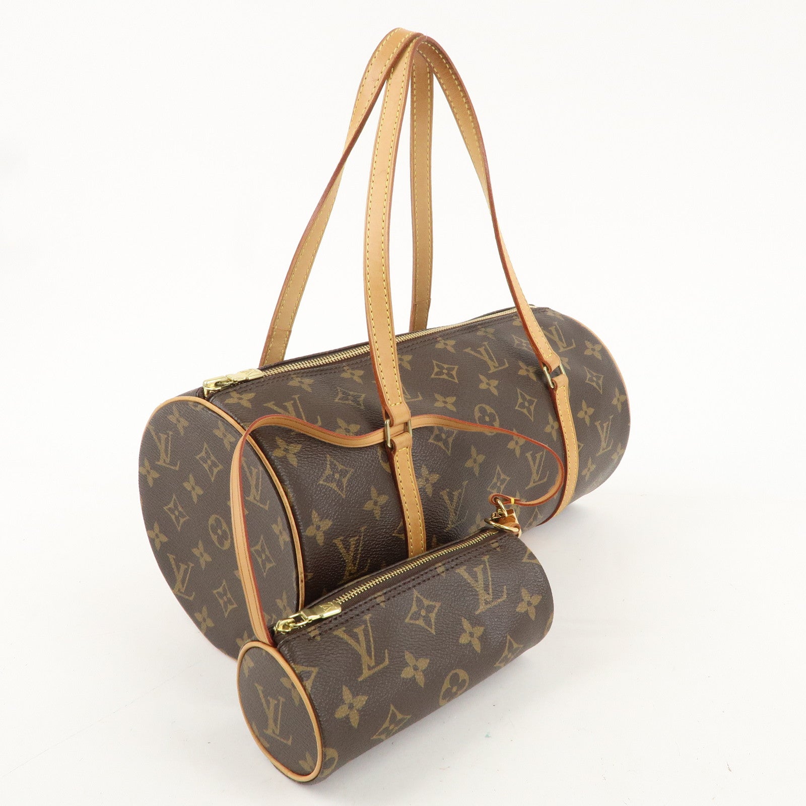 Louis Vuitton Monogram Papillon 30 Hand Bag 
Pouch Brown M51385