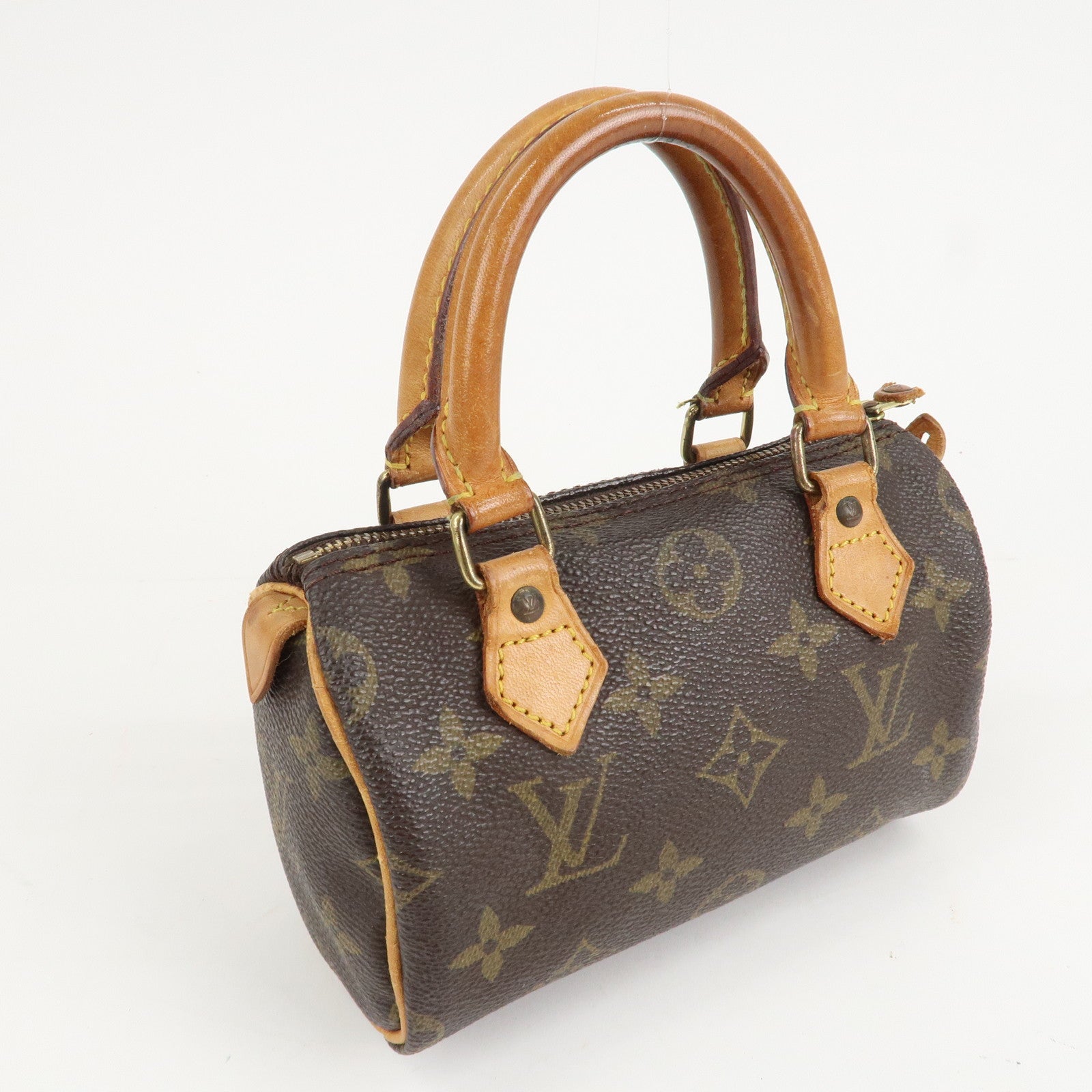 Louis Vuitton Monogram Mini Speedy Hand Bag Brown M41534 Used