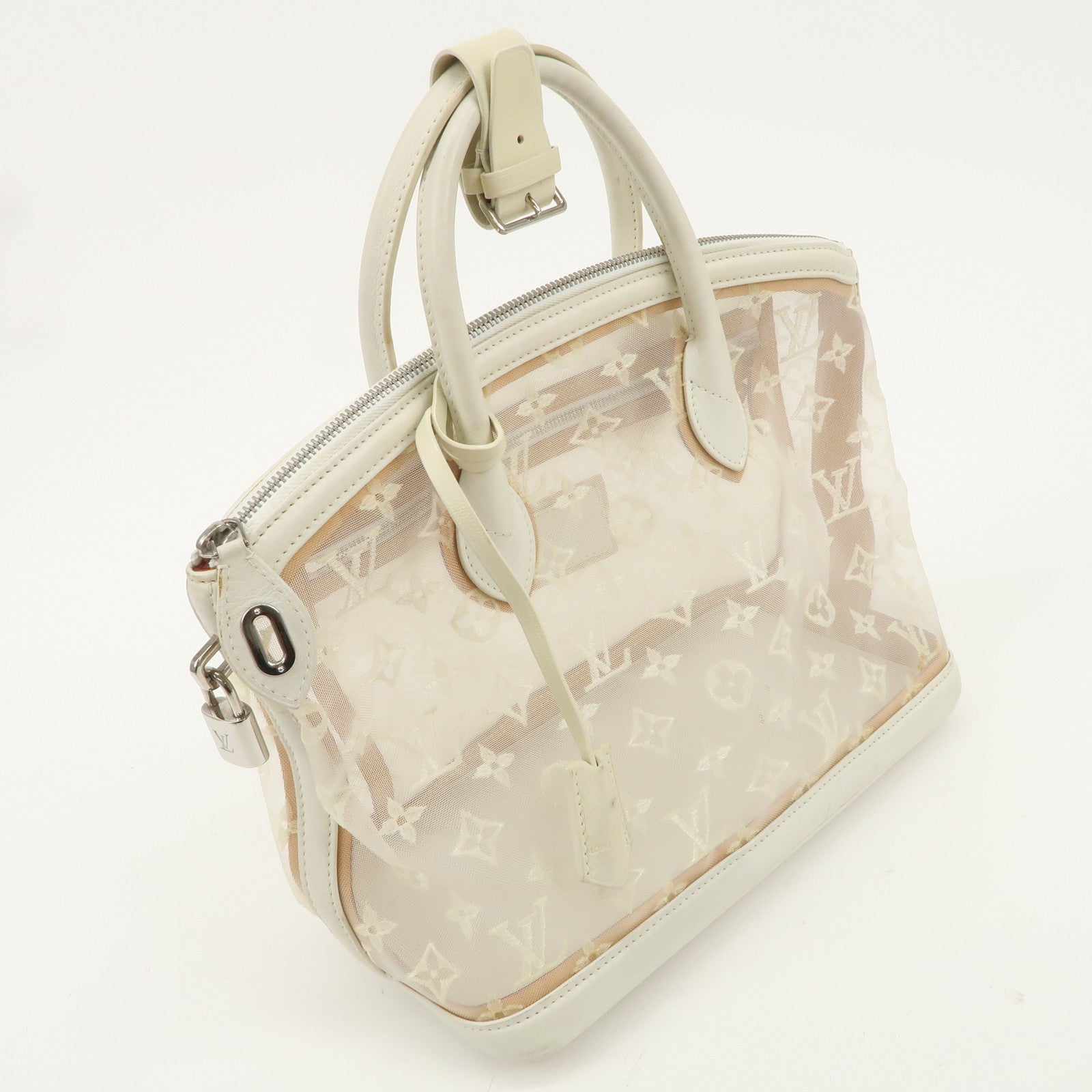 Louis Vuitton Monogram Transparence Lockit Hand Bag Blanc M40699